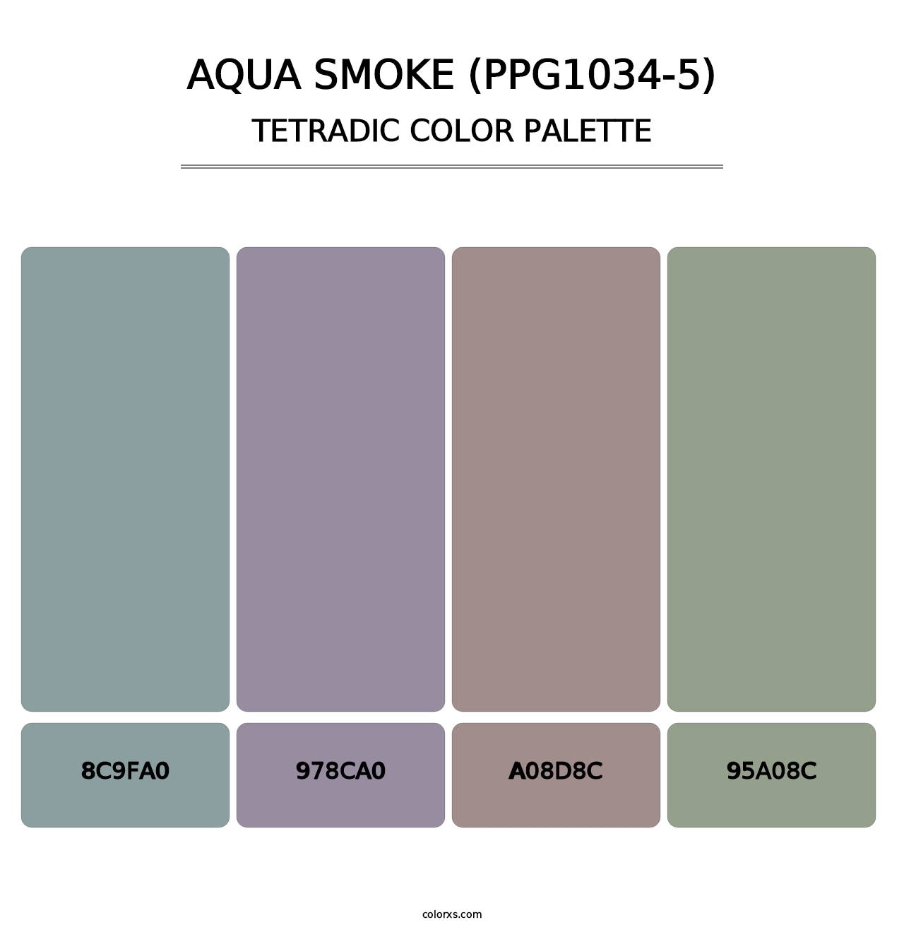 Aqua Smoke (PPG1034-5) - Tetradic Color Palette