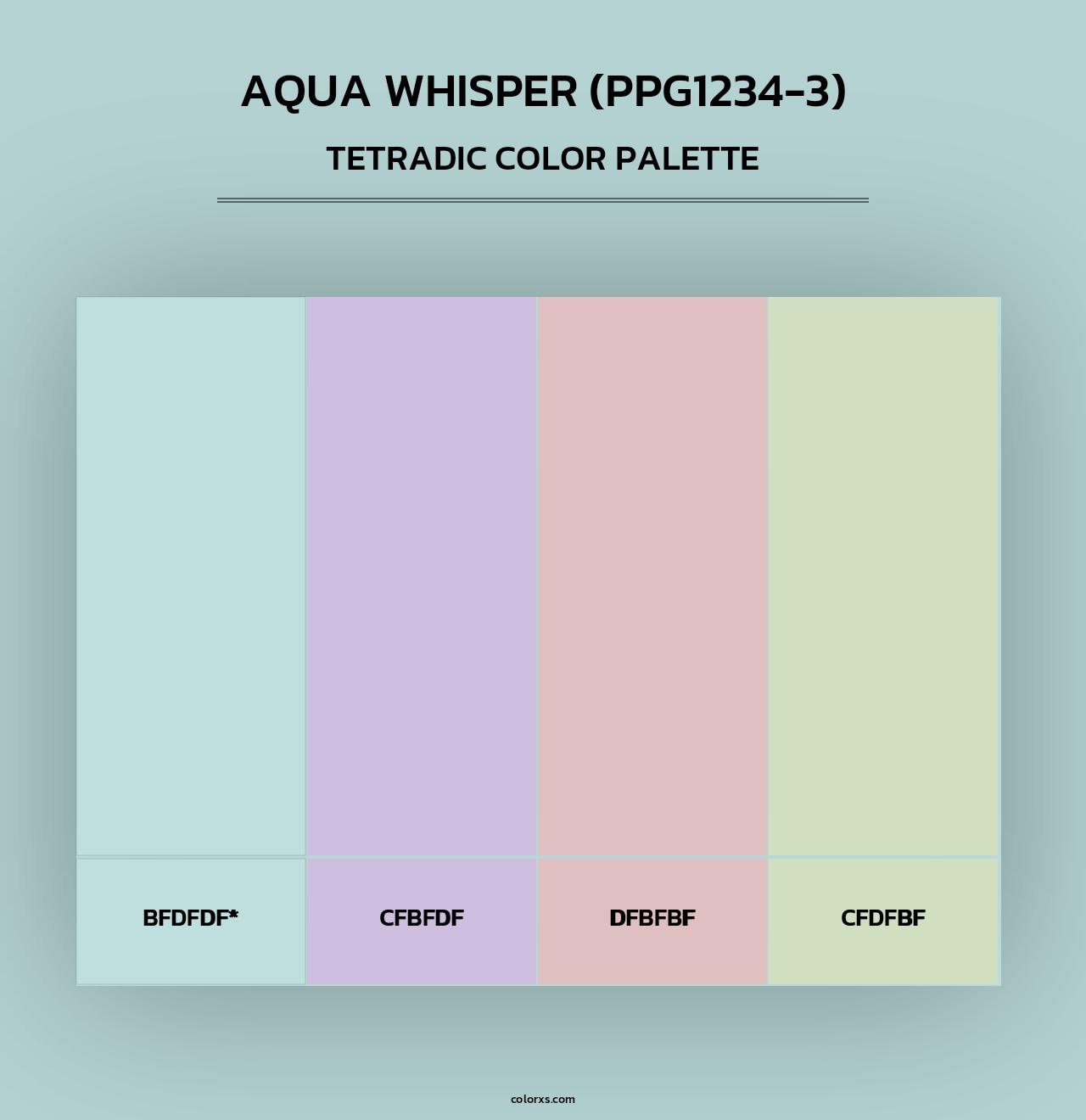 Aqua Whisper (PPG1234-3) - Tetradic Color Palette