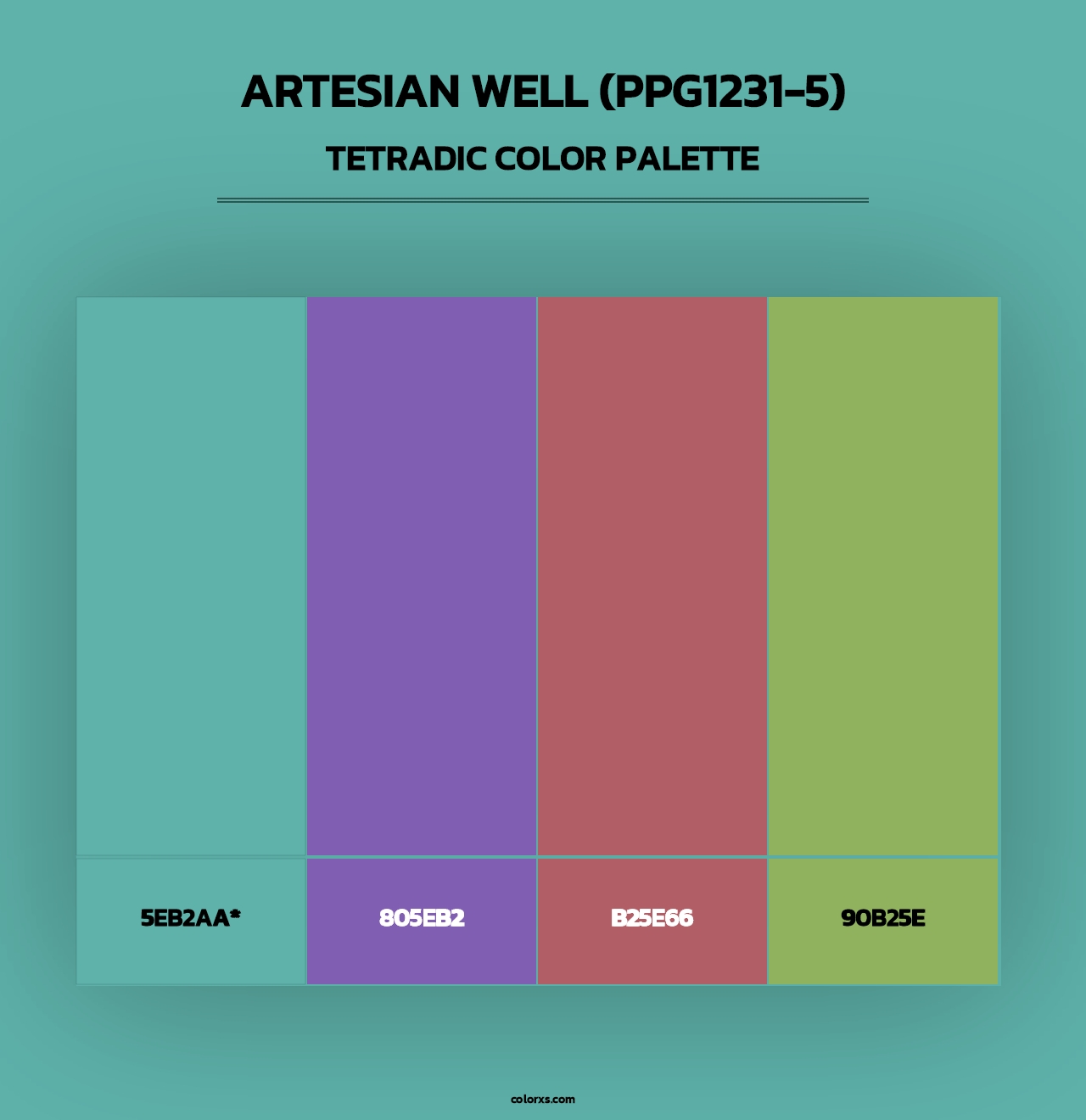 Artesian Well (PPG1231-5) - Tetradic Color Palette