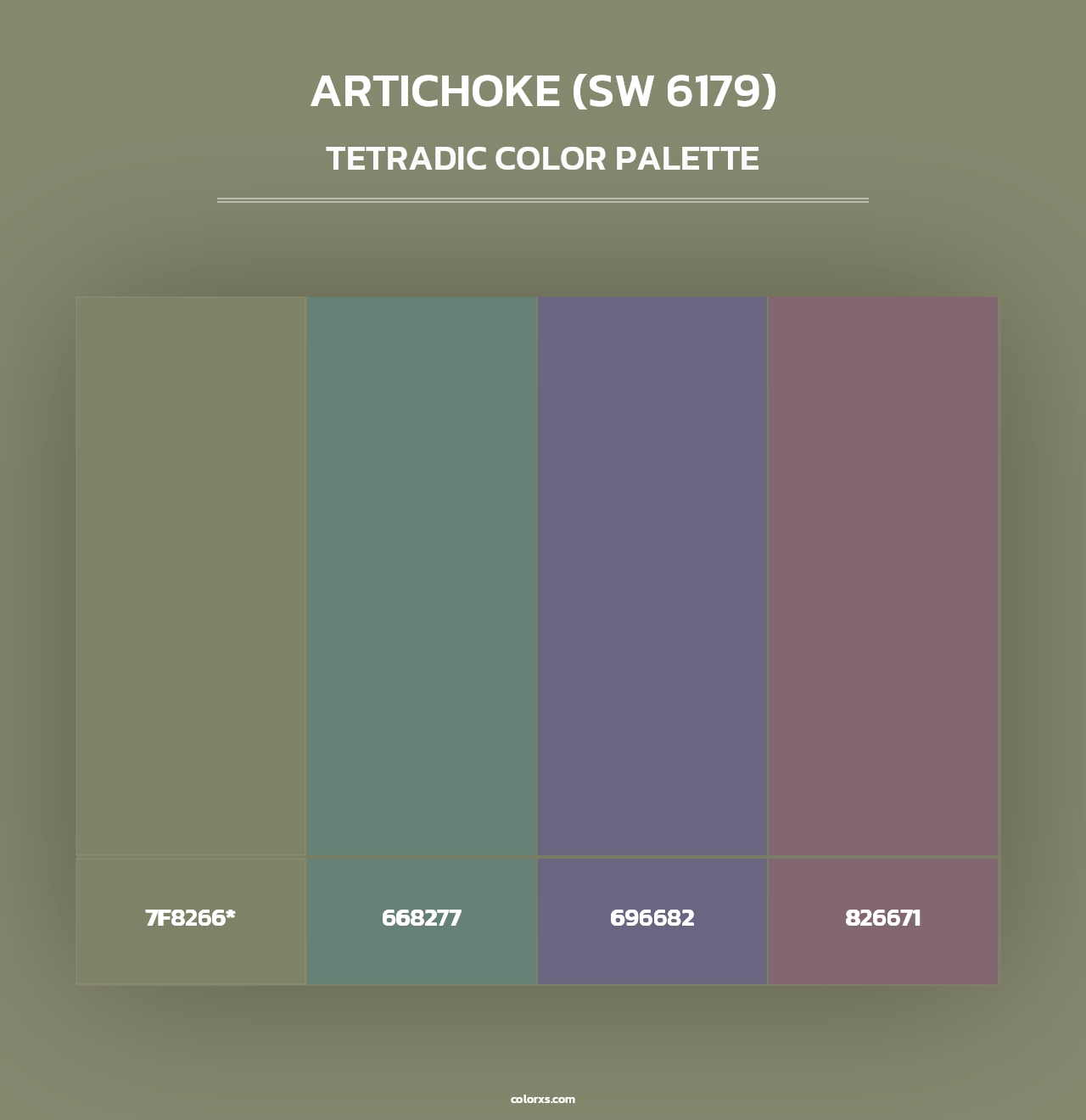 Artichoke (SW 6179) - Tetradic Color Palette