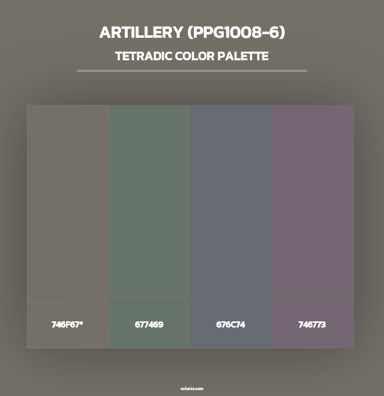 Artillery (PPG1008-6) - Tetradic Color Palette