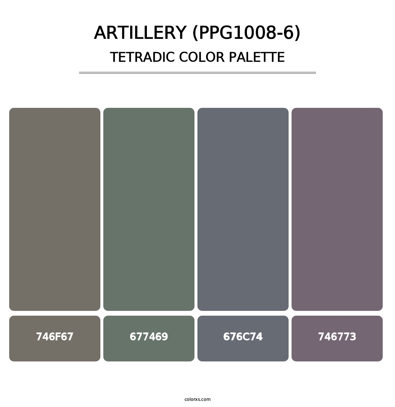 Artillery (PPG1008-6) - Tetradic Color Palette