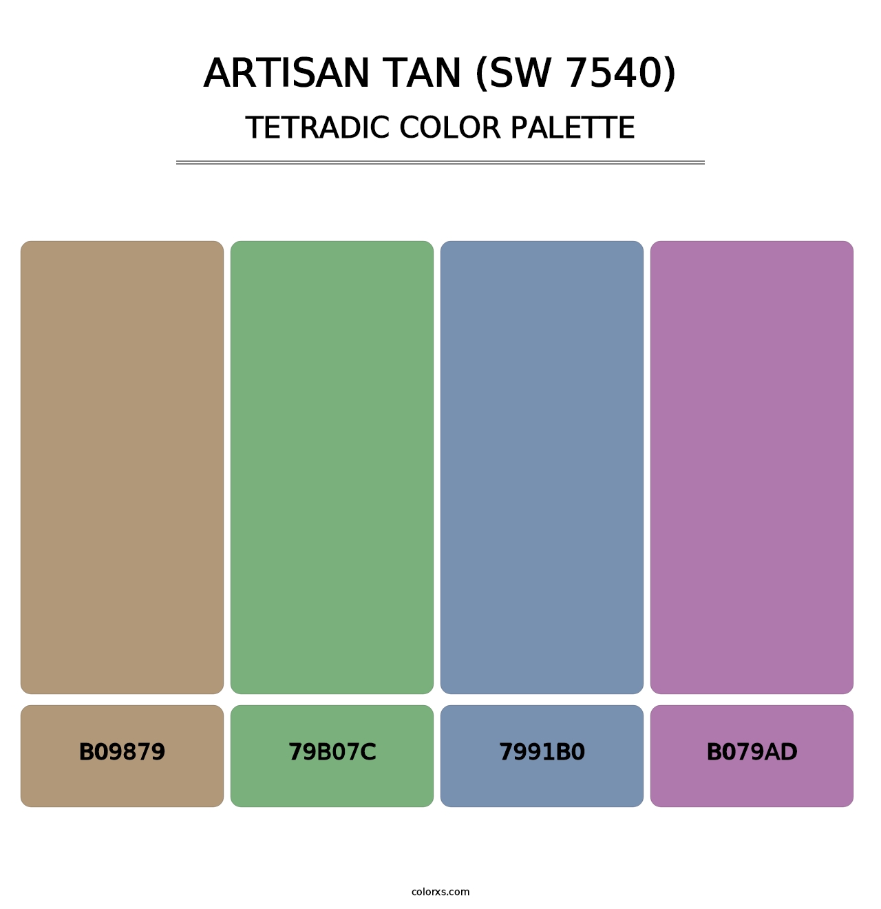 Artisan Tan (SW 7540) - Tetradic Color Palette