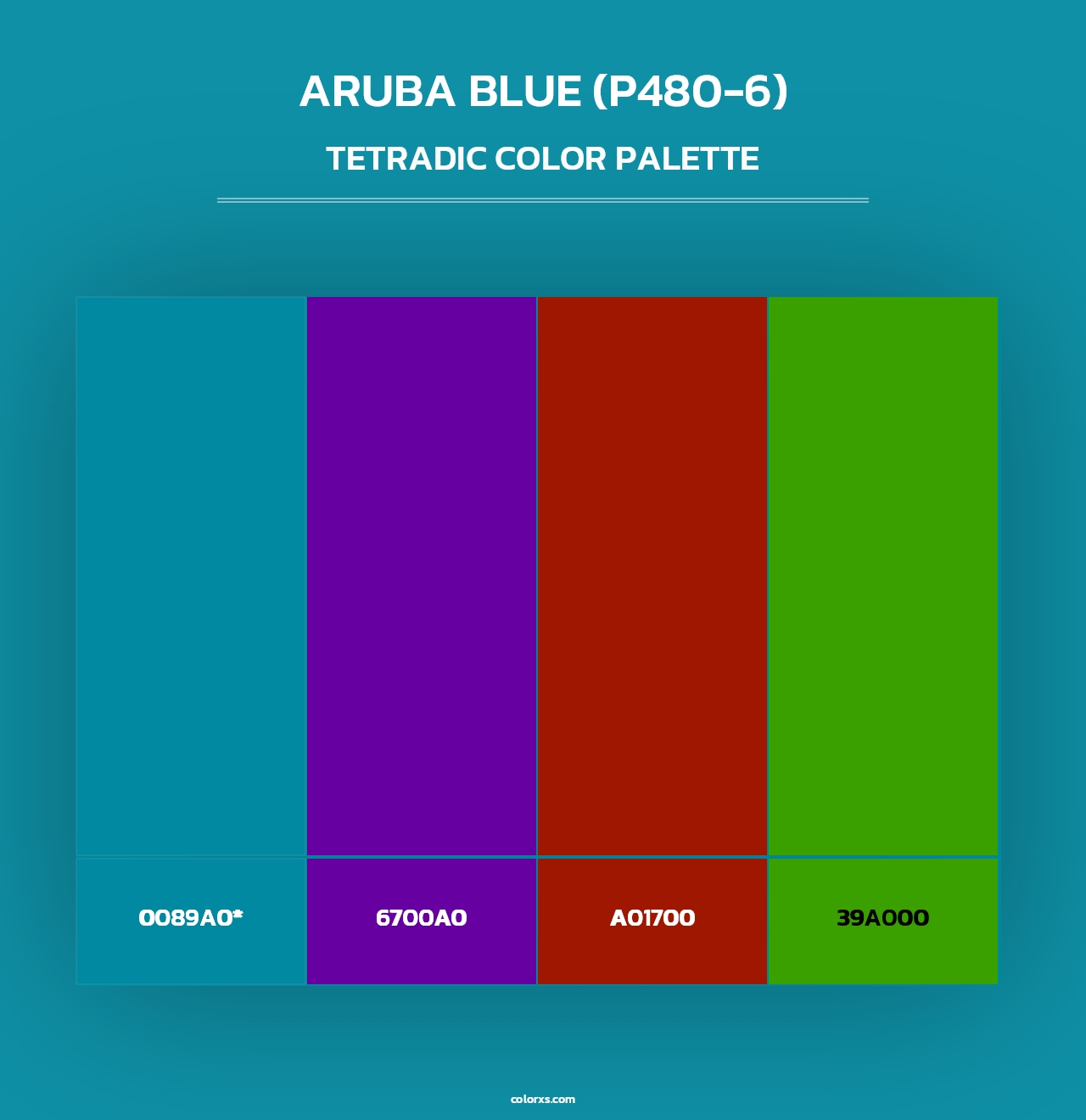 Aruba Blue (P480-6) - Tetradic Color Palette