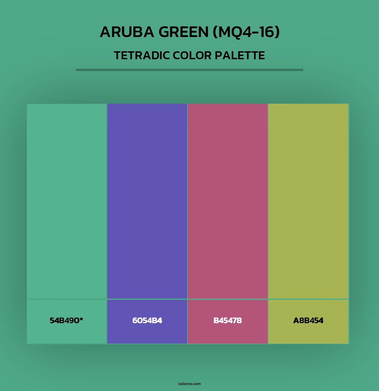 Aruba Green (MQ4-16) - Tetradic Color Palette