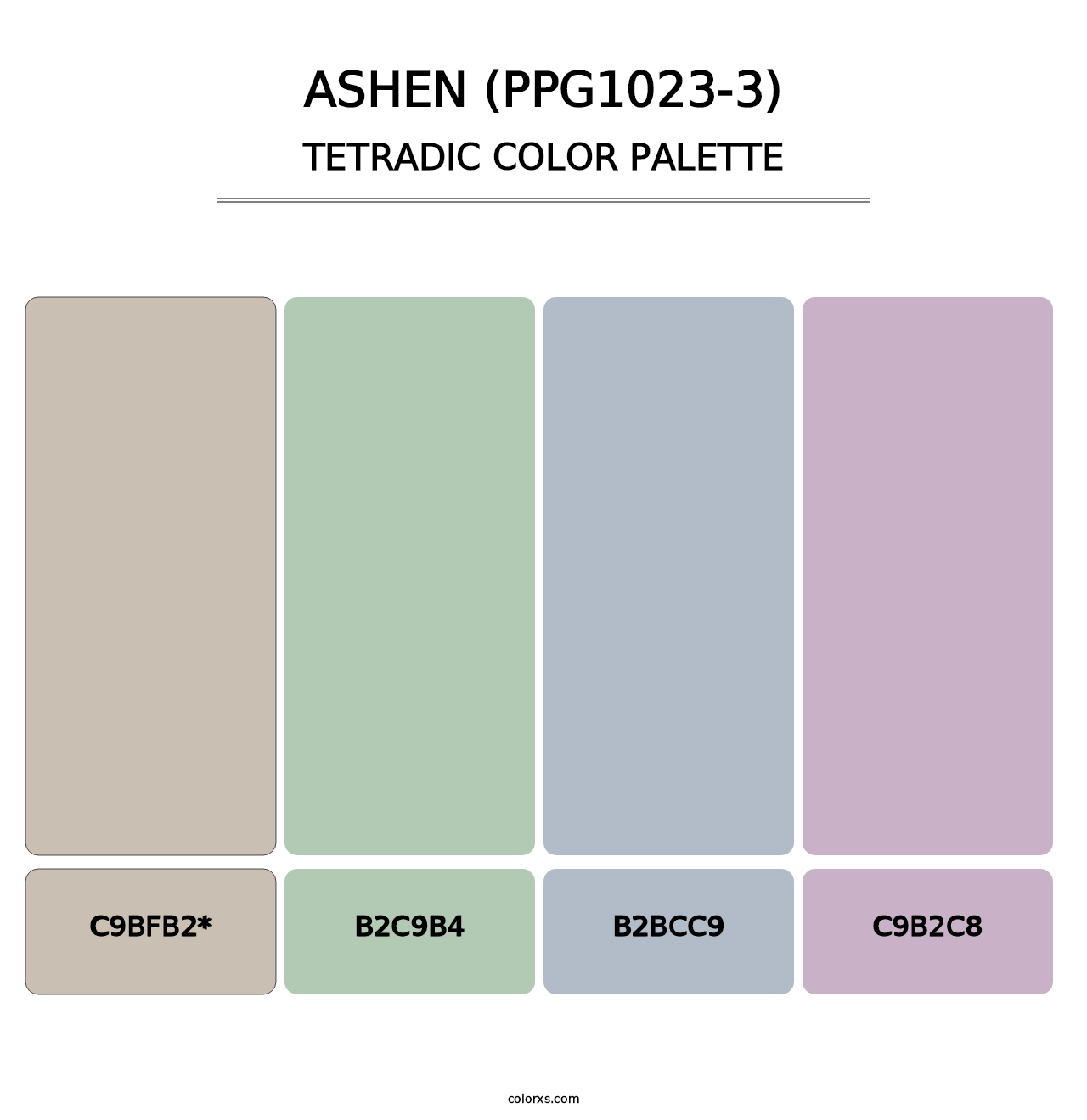 Ashen (PPG1023-3) - Tetradic Color Palette