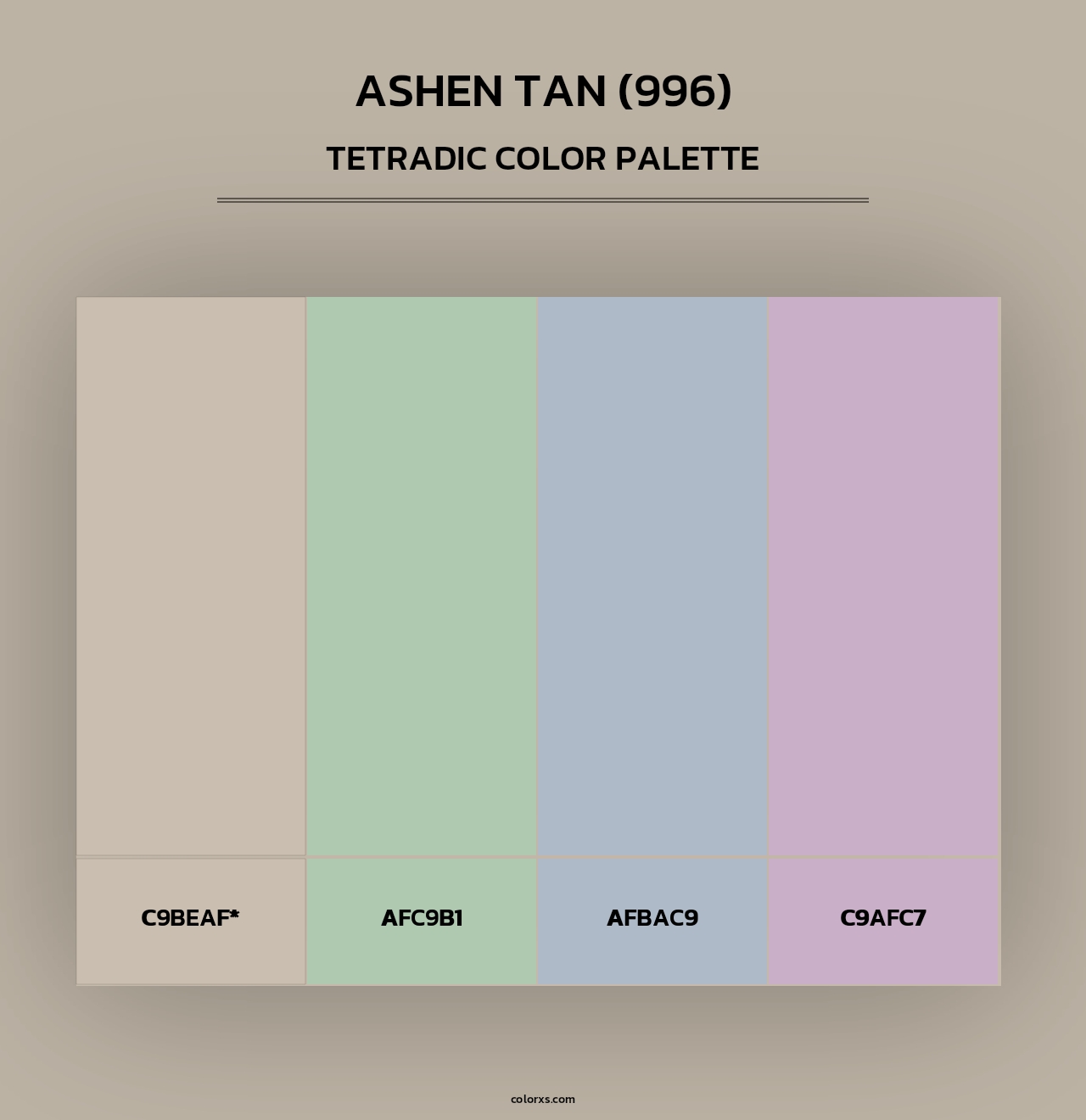 Ashen Tan (996) - Tetradic Color Palette