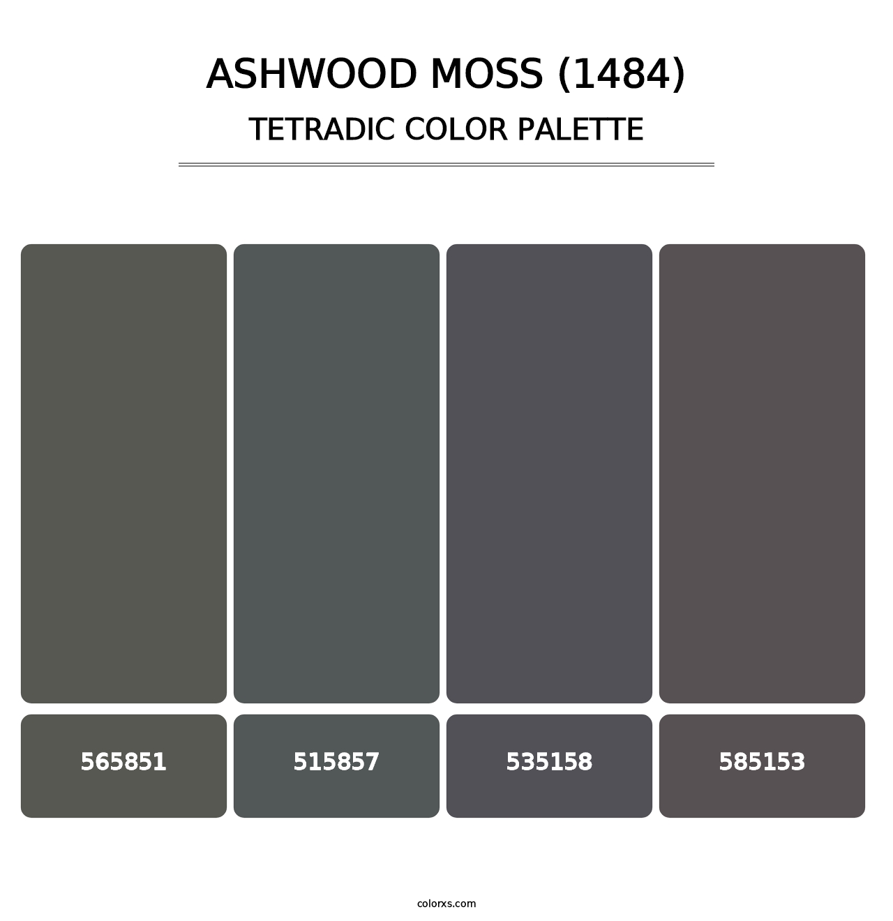 Ashwood Moss (1484) - Tetradic Color Palette