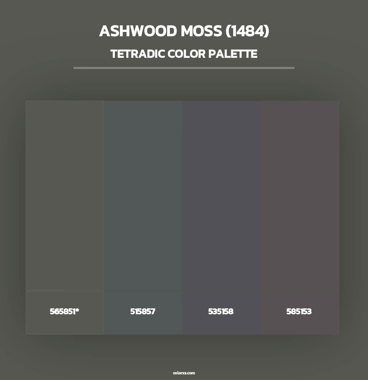 Ashwood Moss (1484) - Tetradic Color Palette