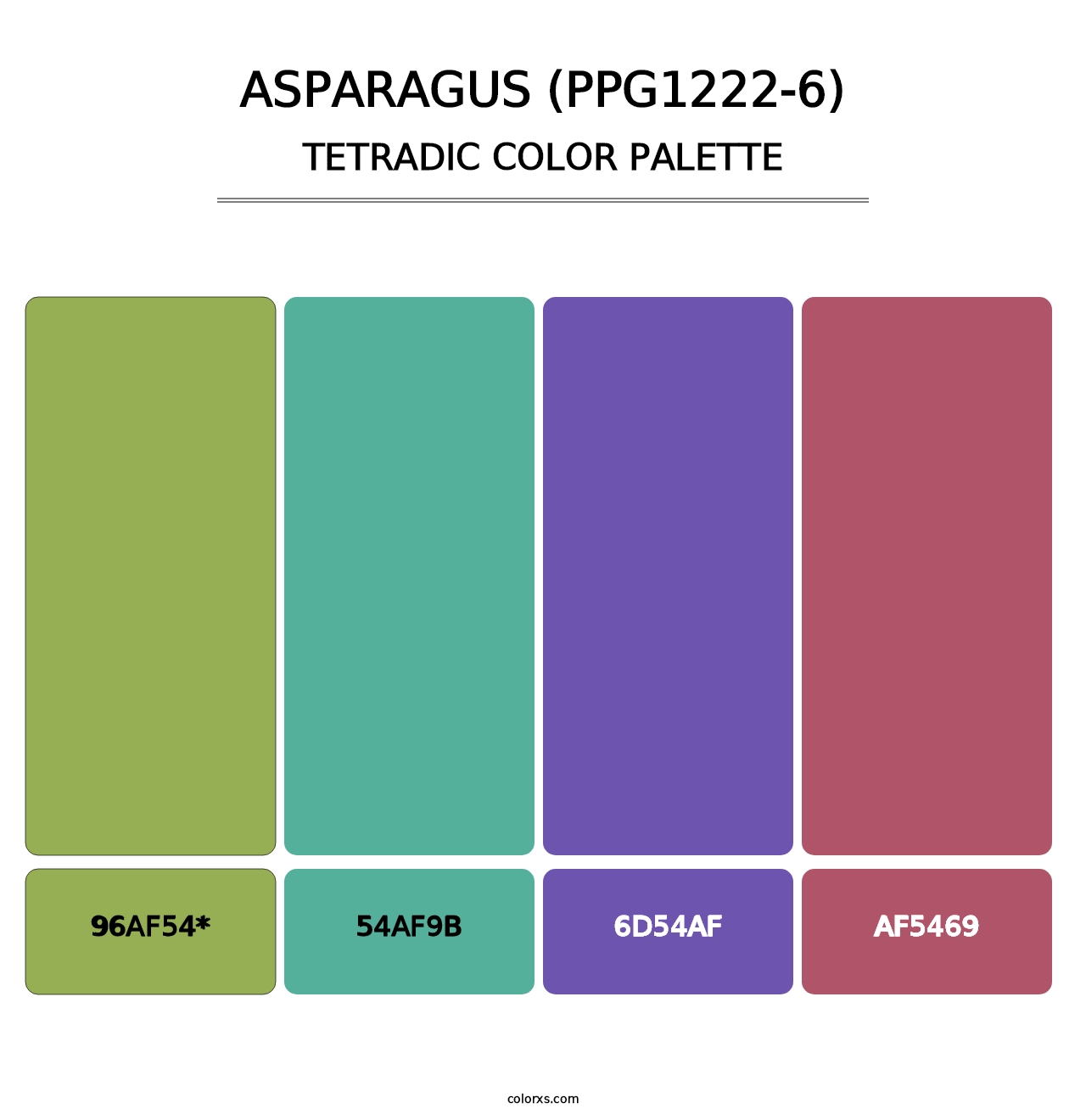 Asparagus (PPG1222-6) - Tetradic Color Palette