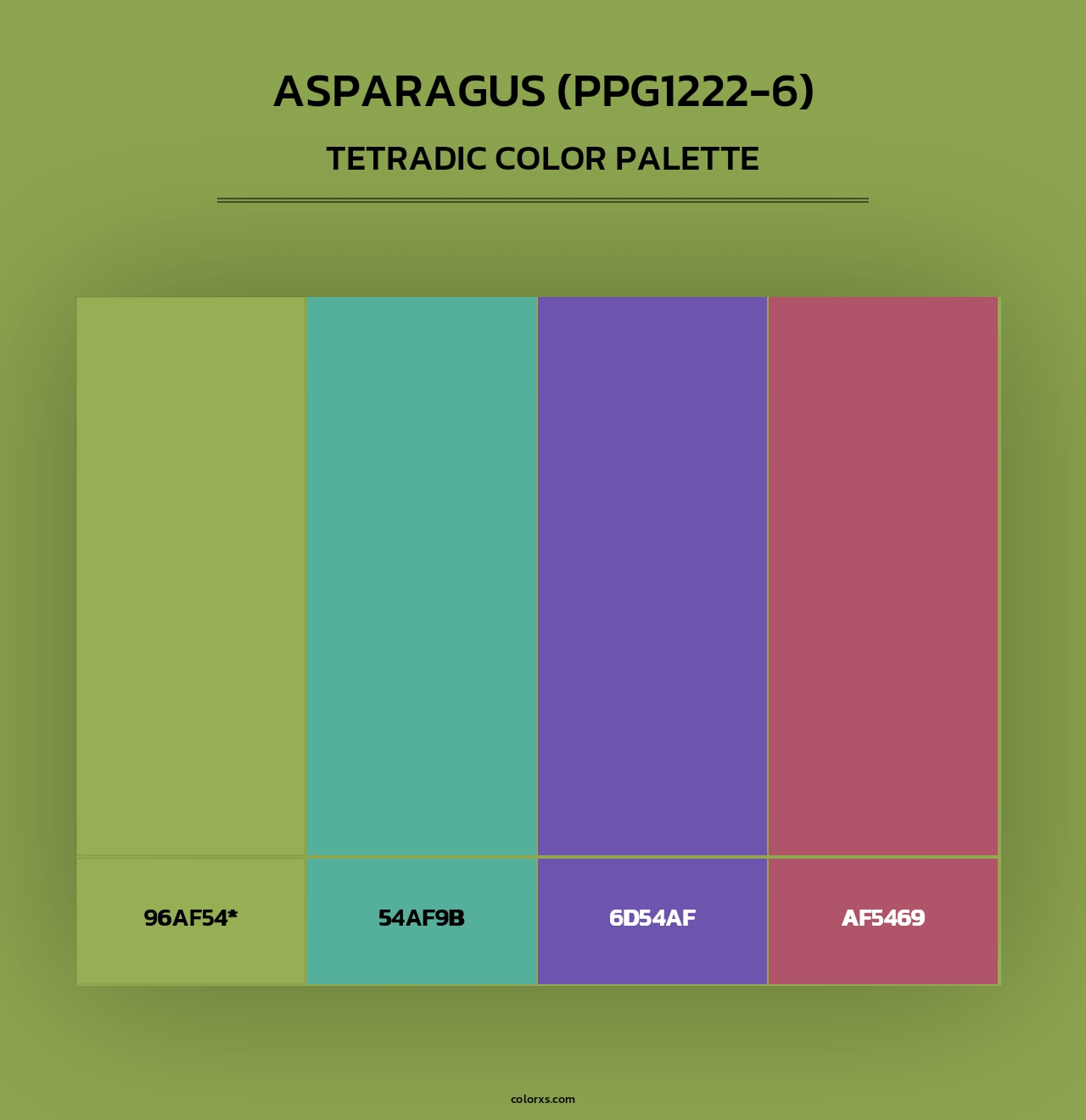 Asparagus (PPG1222-6) - Tetradic Color Palette