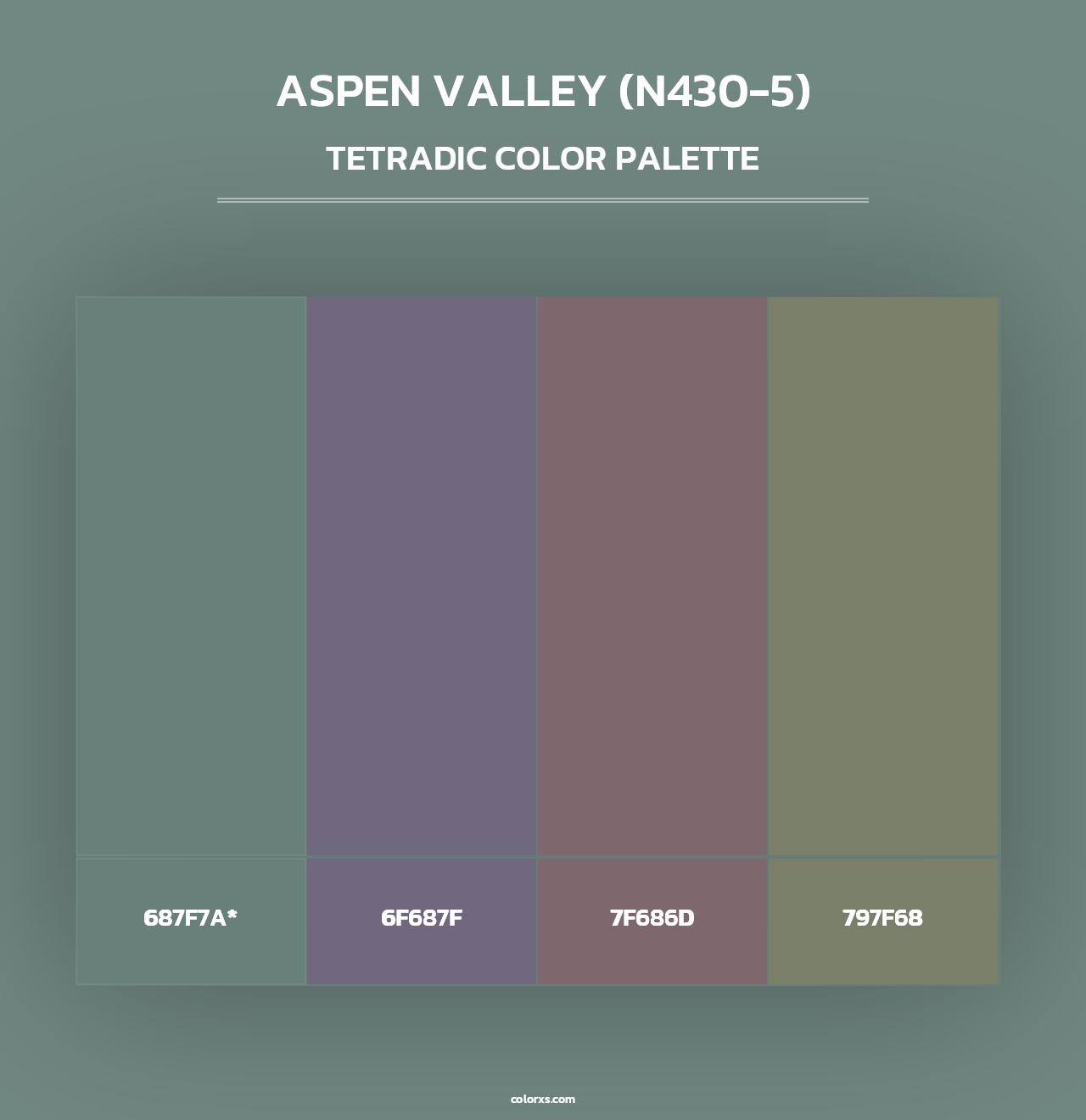 Aspen Valley (N430-5) - Tetradic Color Palette