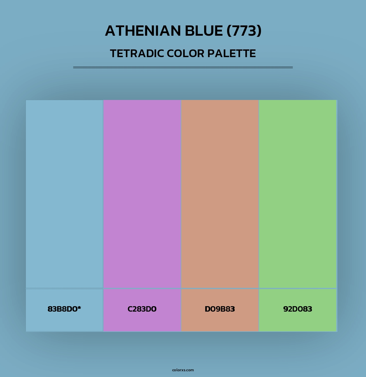 Athenian Blue (773) - Tetradic Color Palette