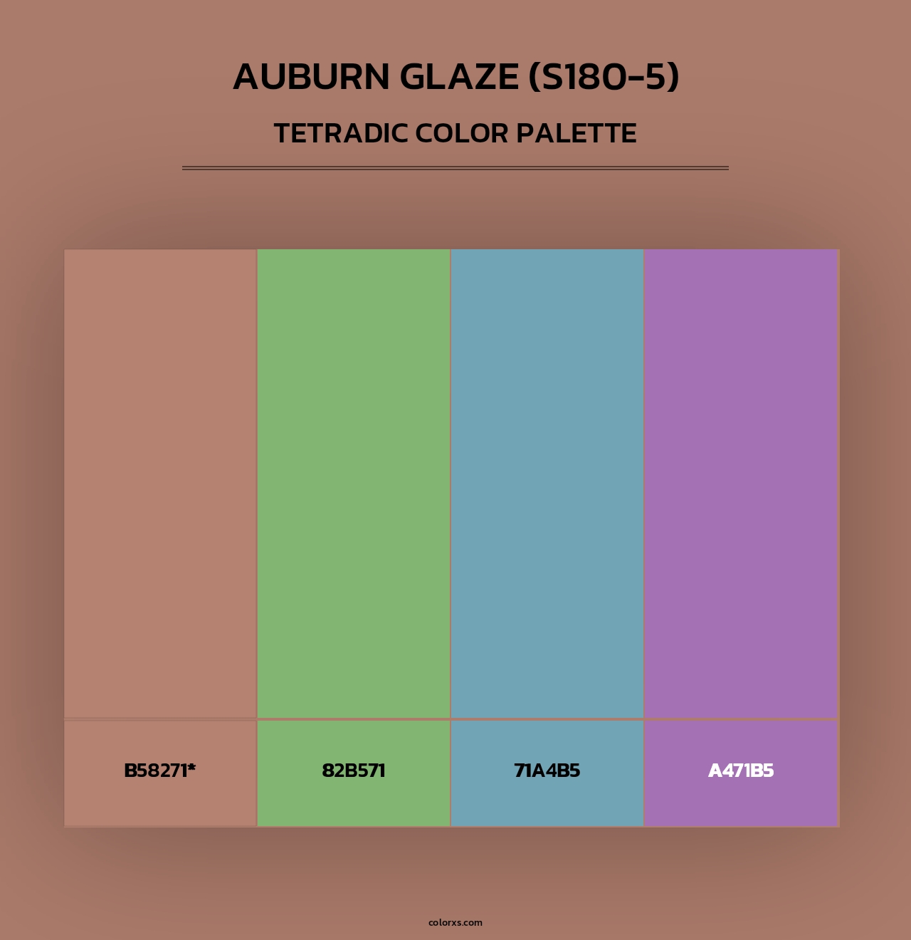Auburn Glaze (S180-5) - Tetradic Color Palette
