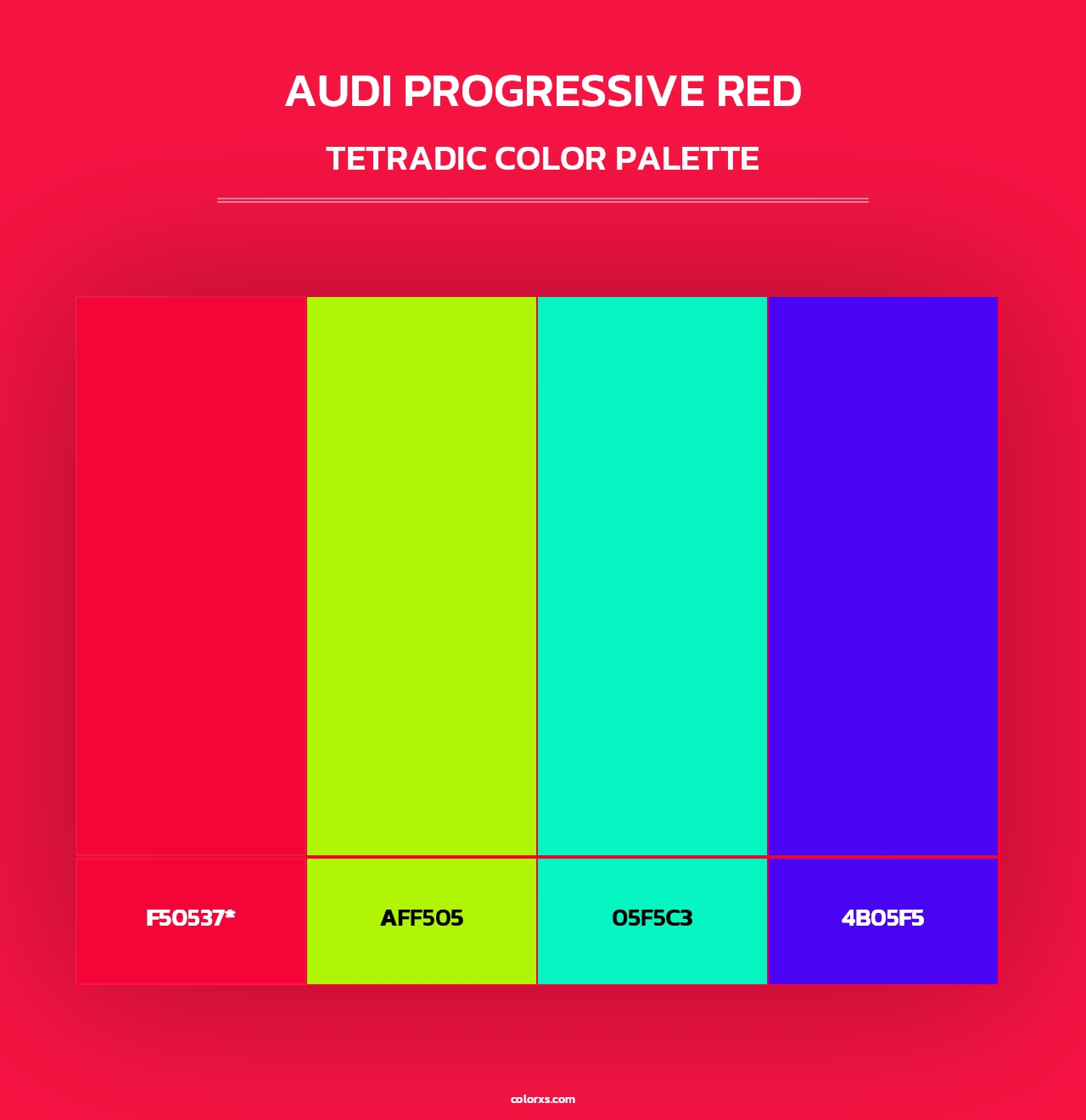 Audi Progressive Red - Tetradic Color Palette