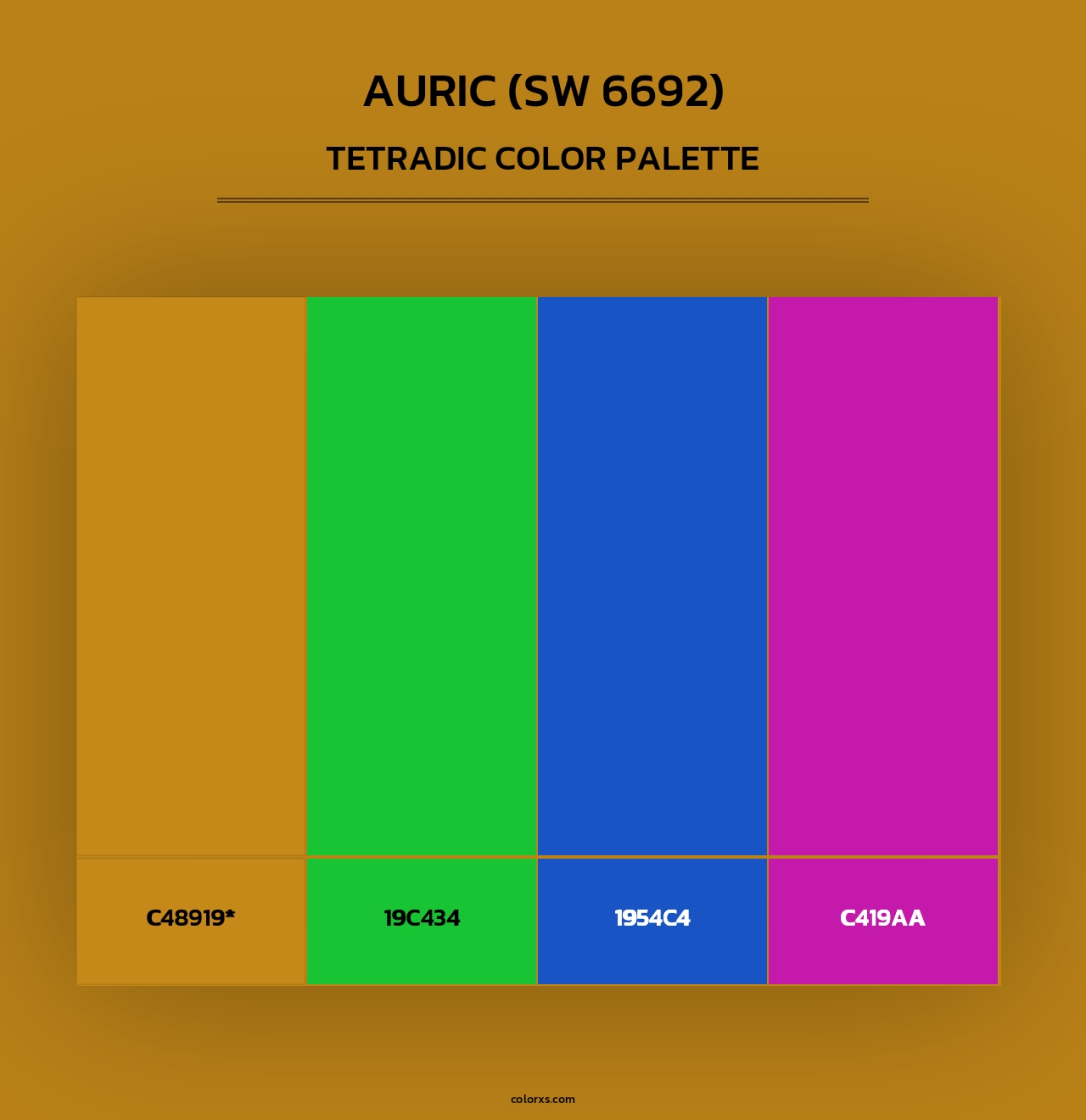 Auric (SW 6692) - Tetradic Color Palette