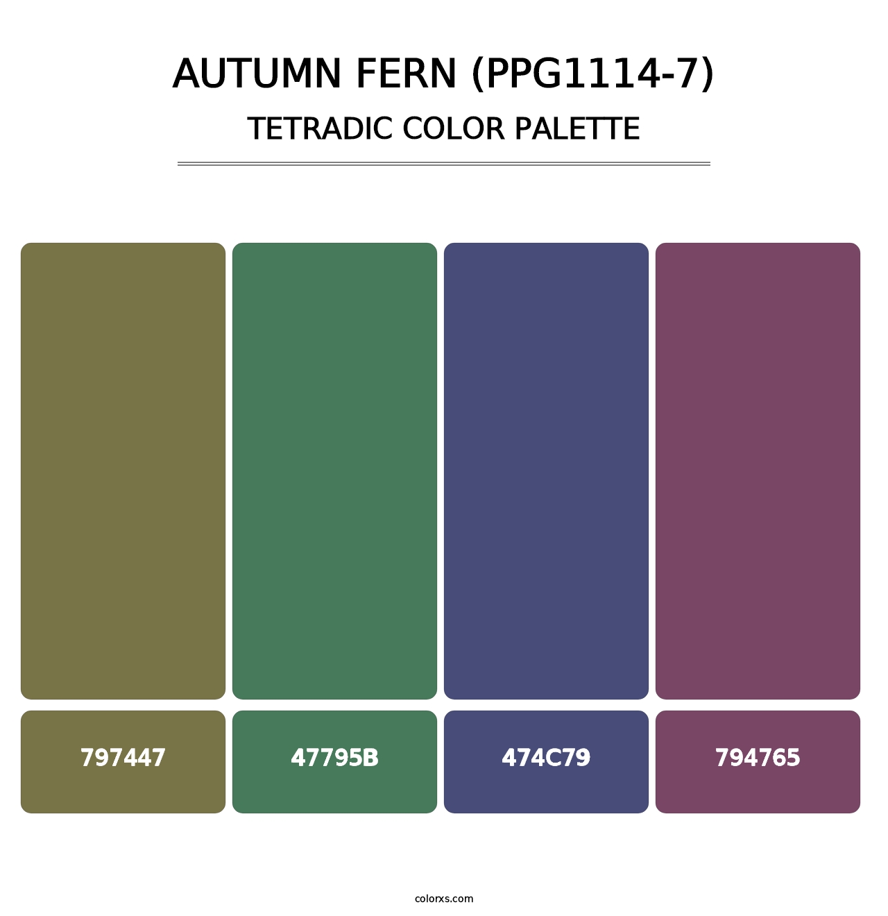 Autumn Fern (PPG1114-7) - Tetradic Color Palette