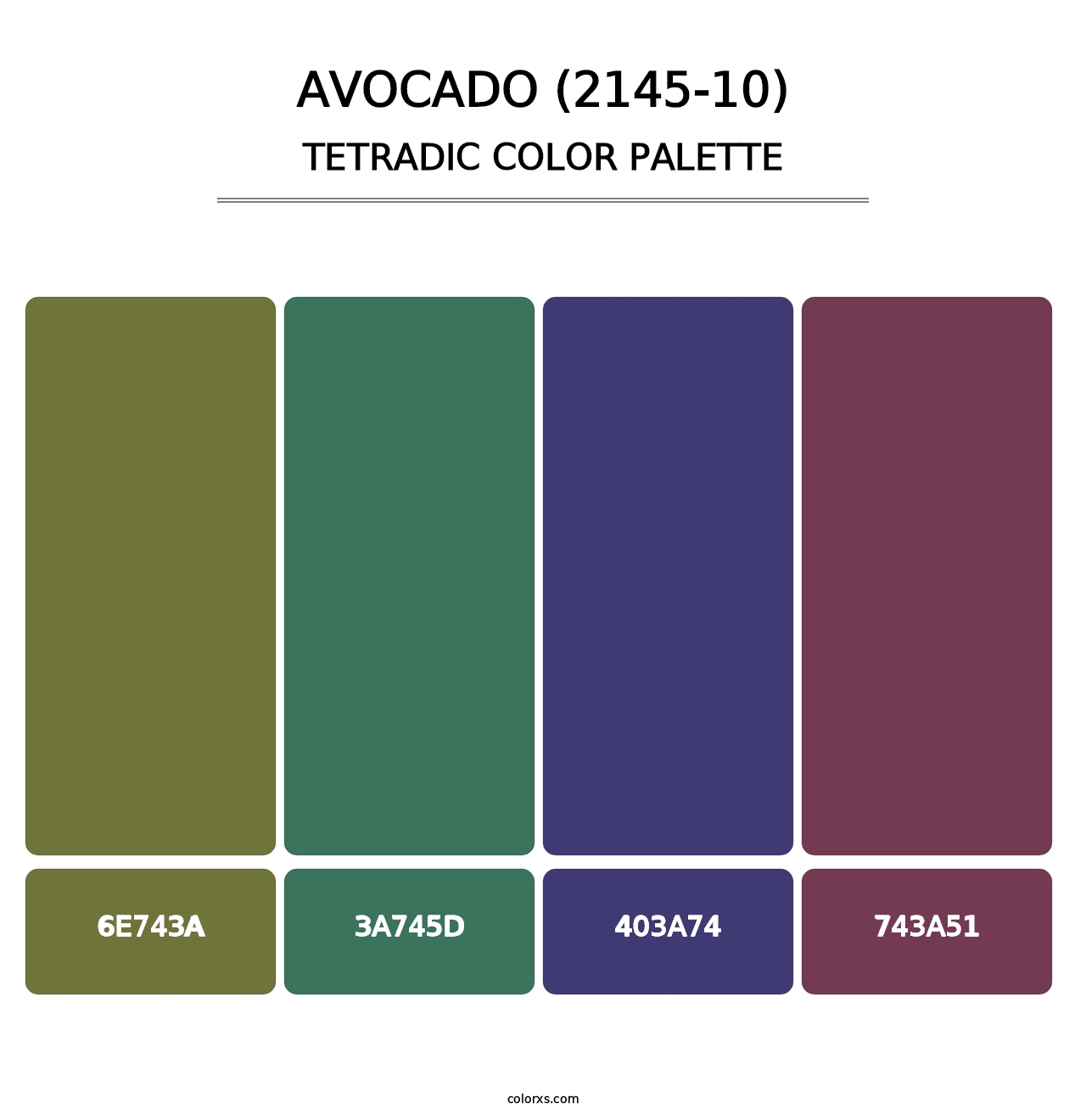 Avocado (2145-10) - Tetradic Color Palette