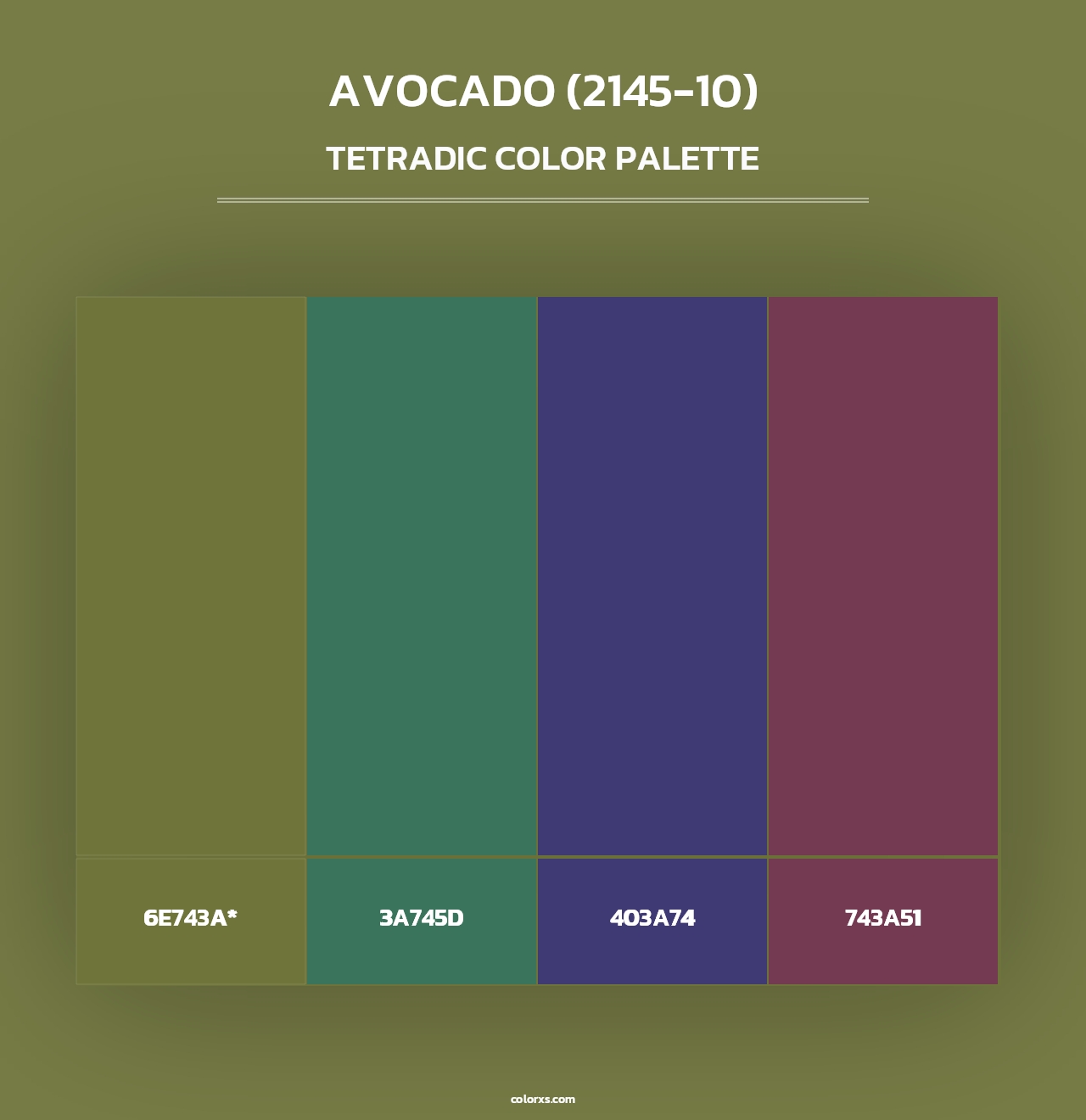 Avocado (2145-10) - Tetradic Color Palette