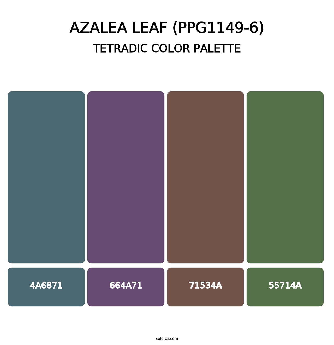 Azalea Leaf (PPG1149-6) - Tetradic Color Palette