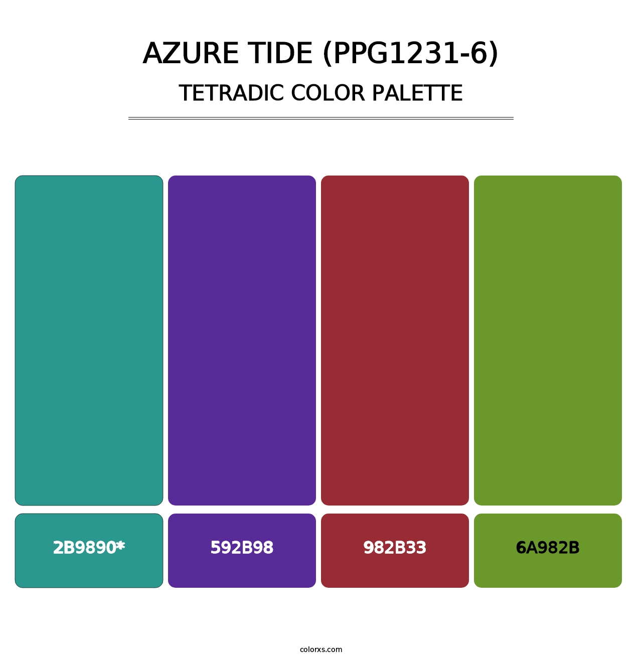 Azure Tide (PPG1231-6) - Tetradic Color Palette