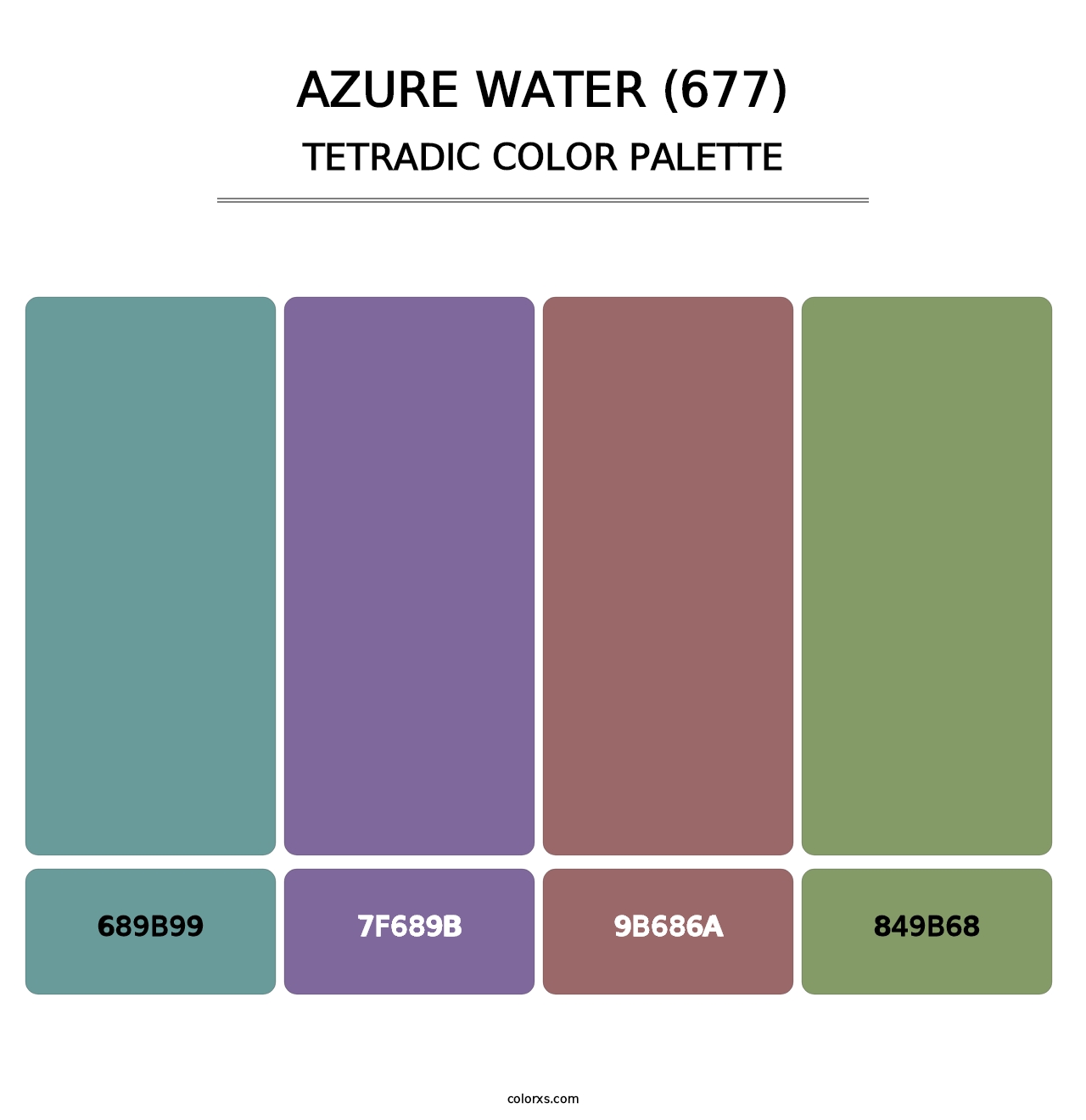 Azure Water (677) - Tetradic Color Palette