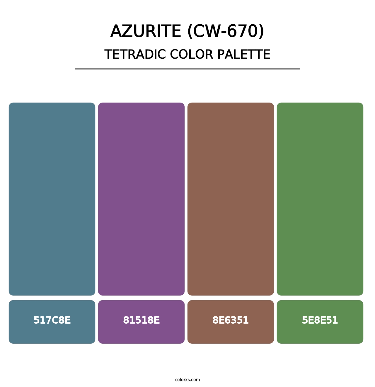 Azurite (CW-670) - Tetradic Color Palette