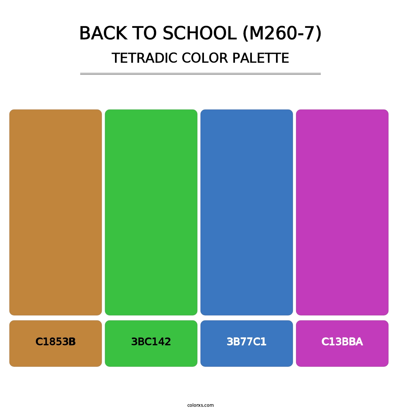 Back To School (M260-7) - Tetradic Color Palette