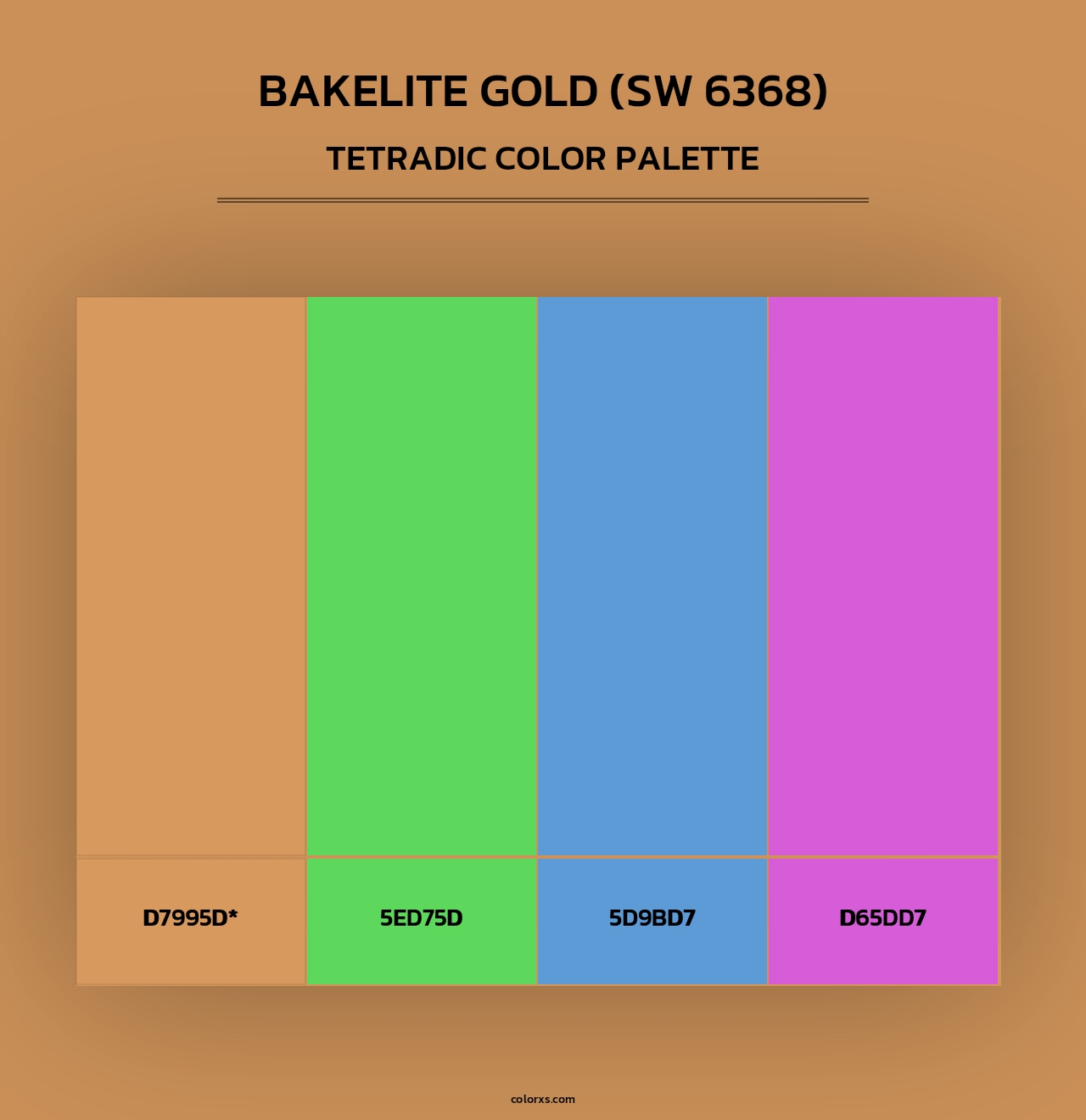 Bakelite Gold (SW 6368) - Tetradic Color Palette