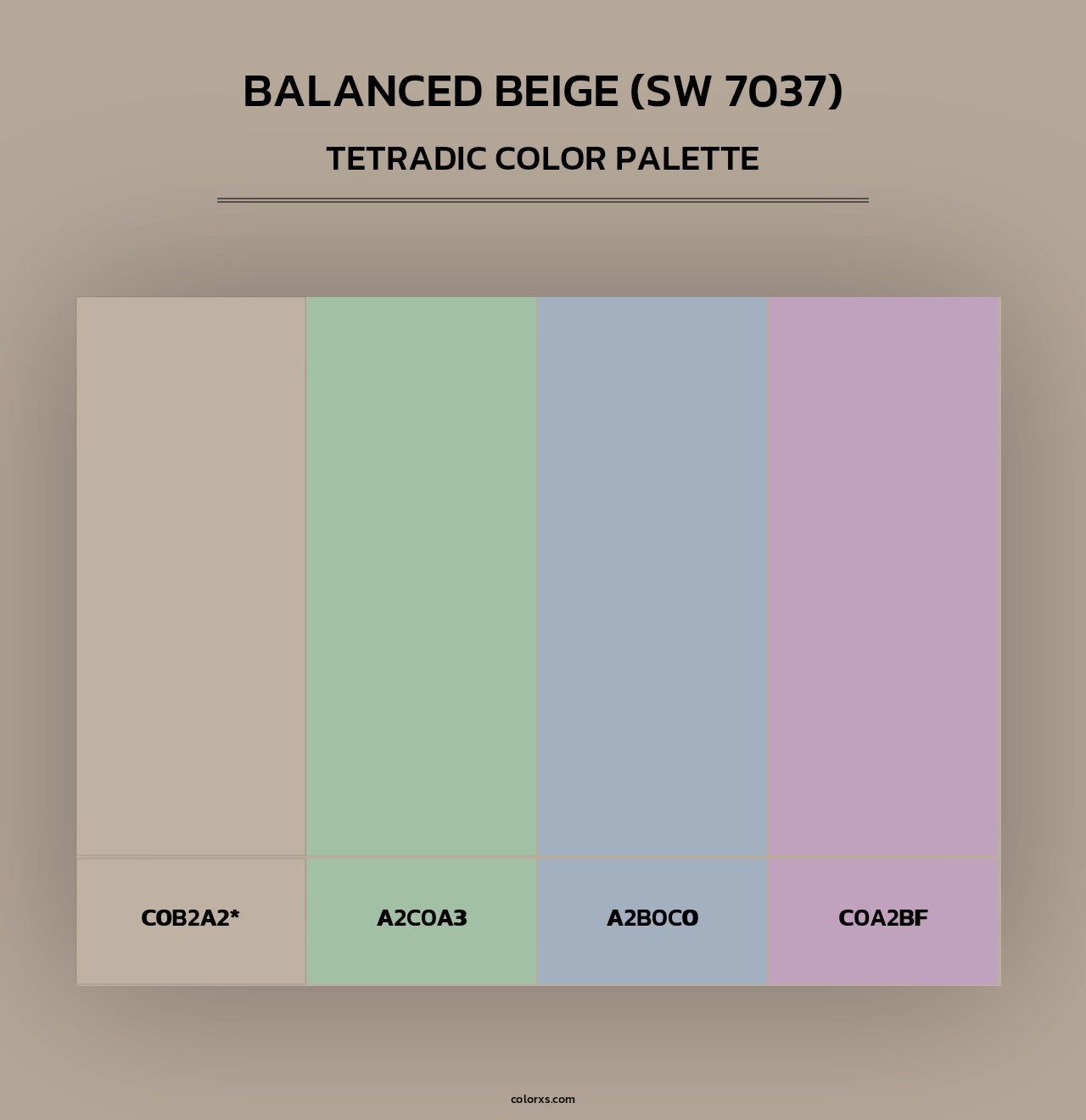 Balanced Beige (SW 7037) - Tetradic Color Palette