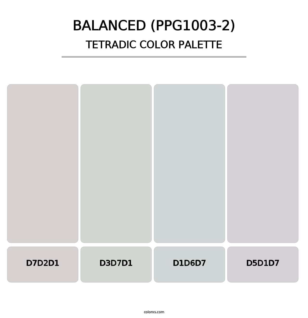 Balanced (PPG1003-2) - Tetradic Color Palette