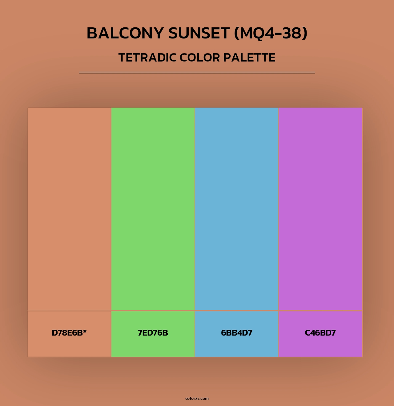 Balcony Sunset (MQ4-38) - Tetradic Color Palette