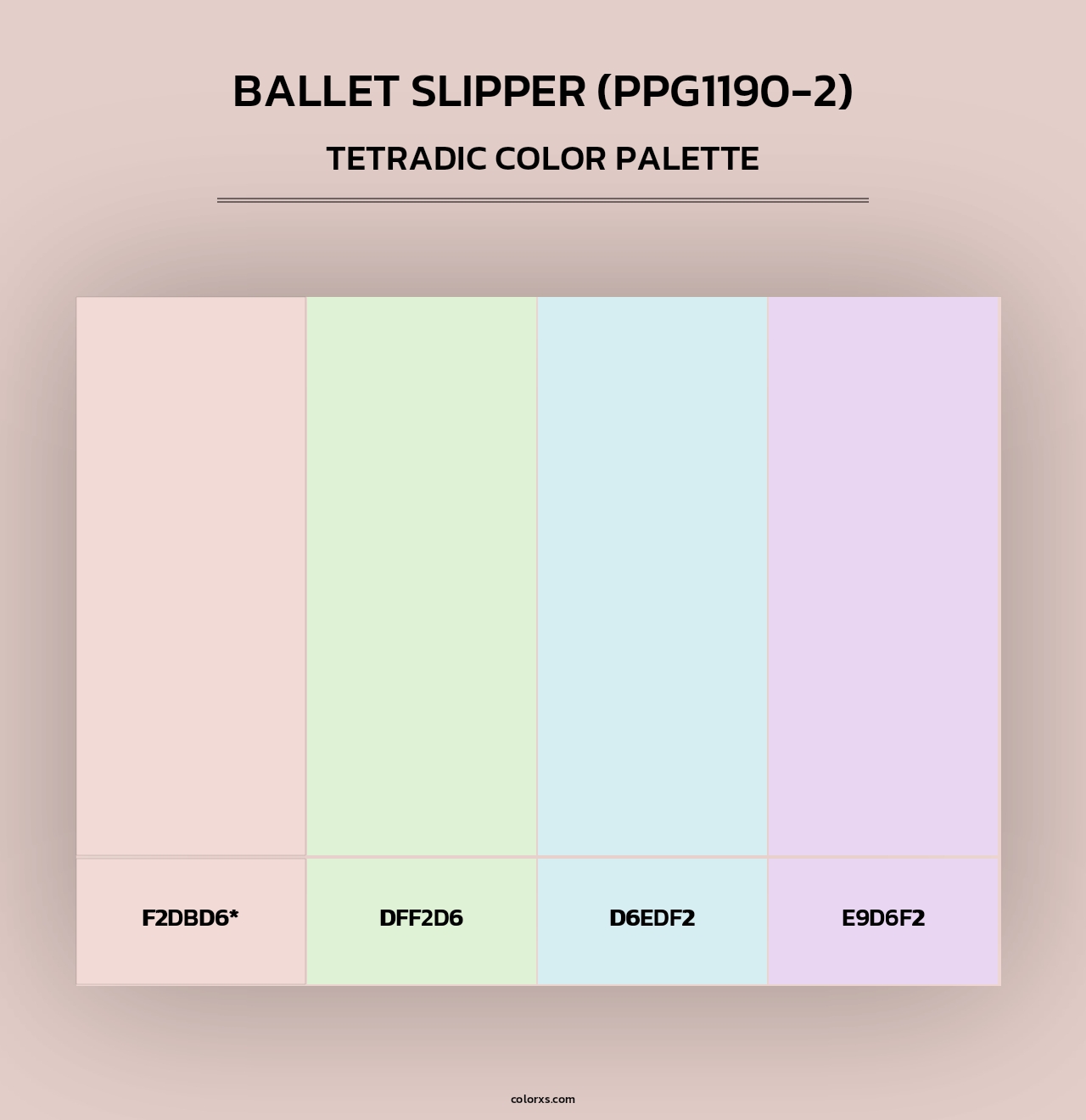 Ballet Slipper (PPG1190-2) - Tetradic Color Palette