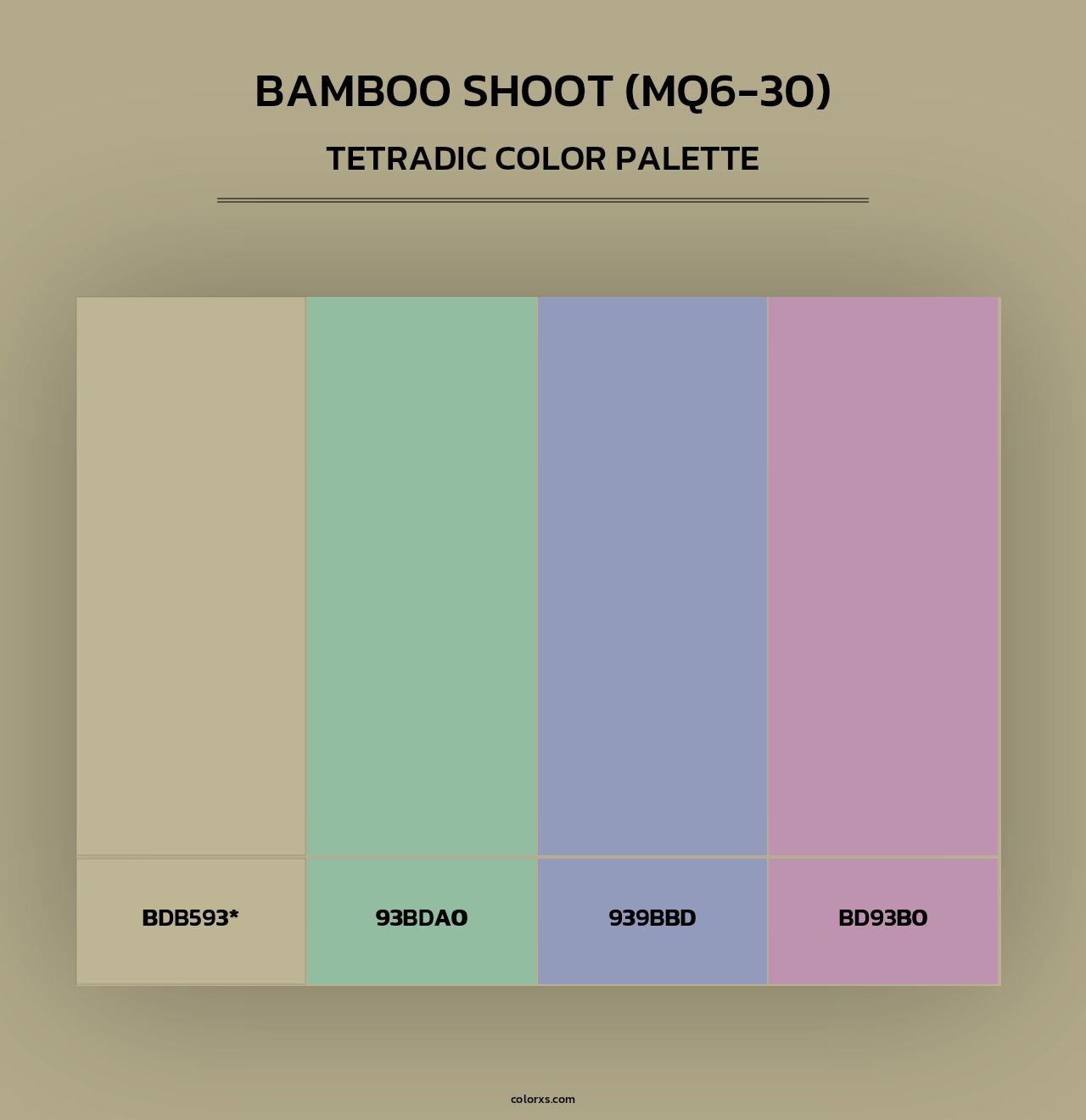 Bamboo Shoot (MQ6-30) - Tetradic Color Palette