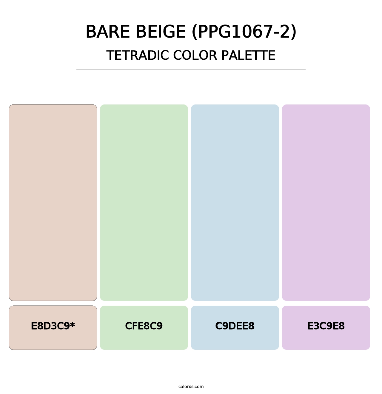 Bare Beige (PPG1067-2) - Tetradic Color Palette