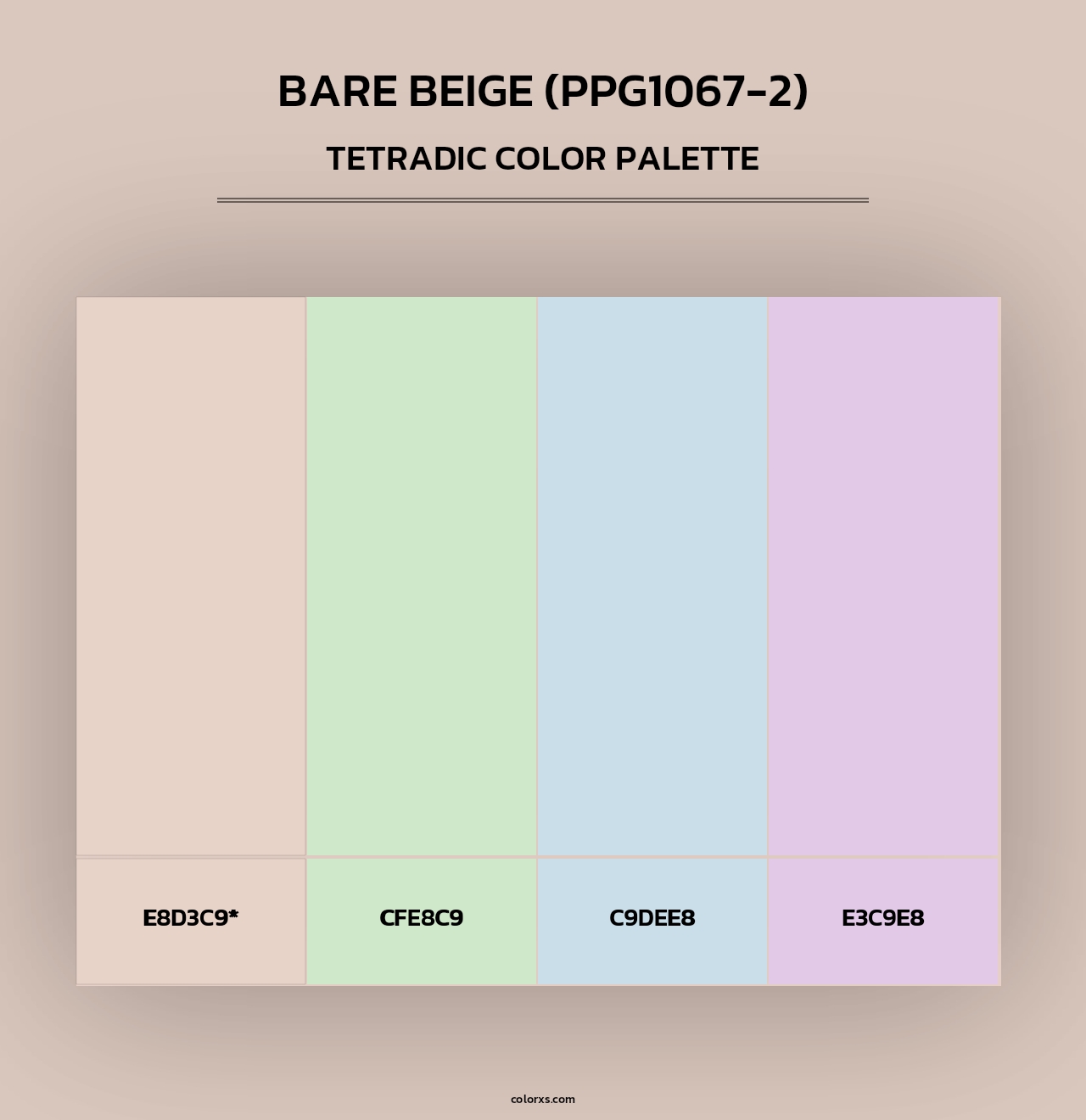 Bare Beige (PPG1067-2) - Tetradic Color Palette