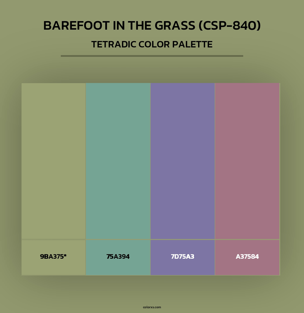 Barefoot in the Grass (CSP-840) - Tetradic Color Palette