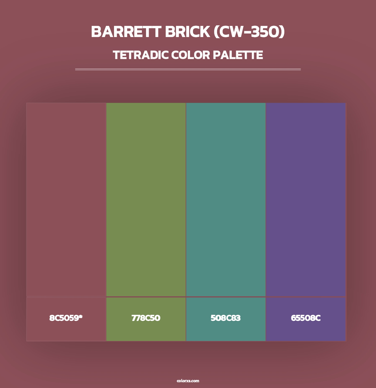 Barrett Brick (CW-350) - Tetradic Color Palette