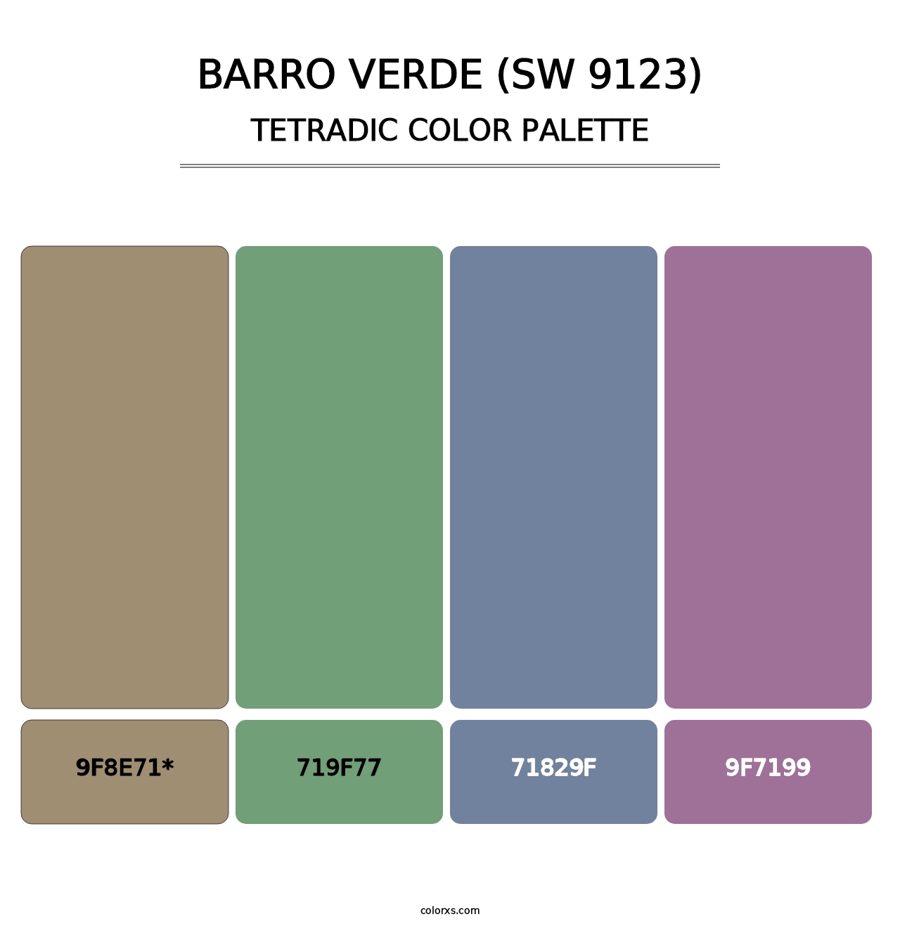 Barro Verde (SW 9123) - Tetradic Color Palette