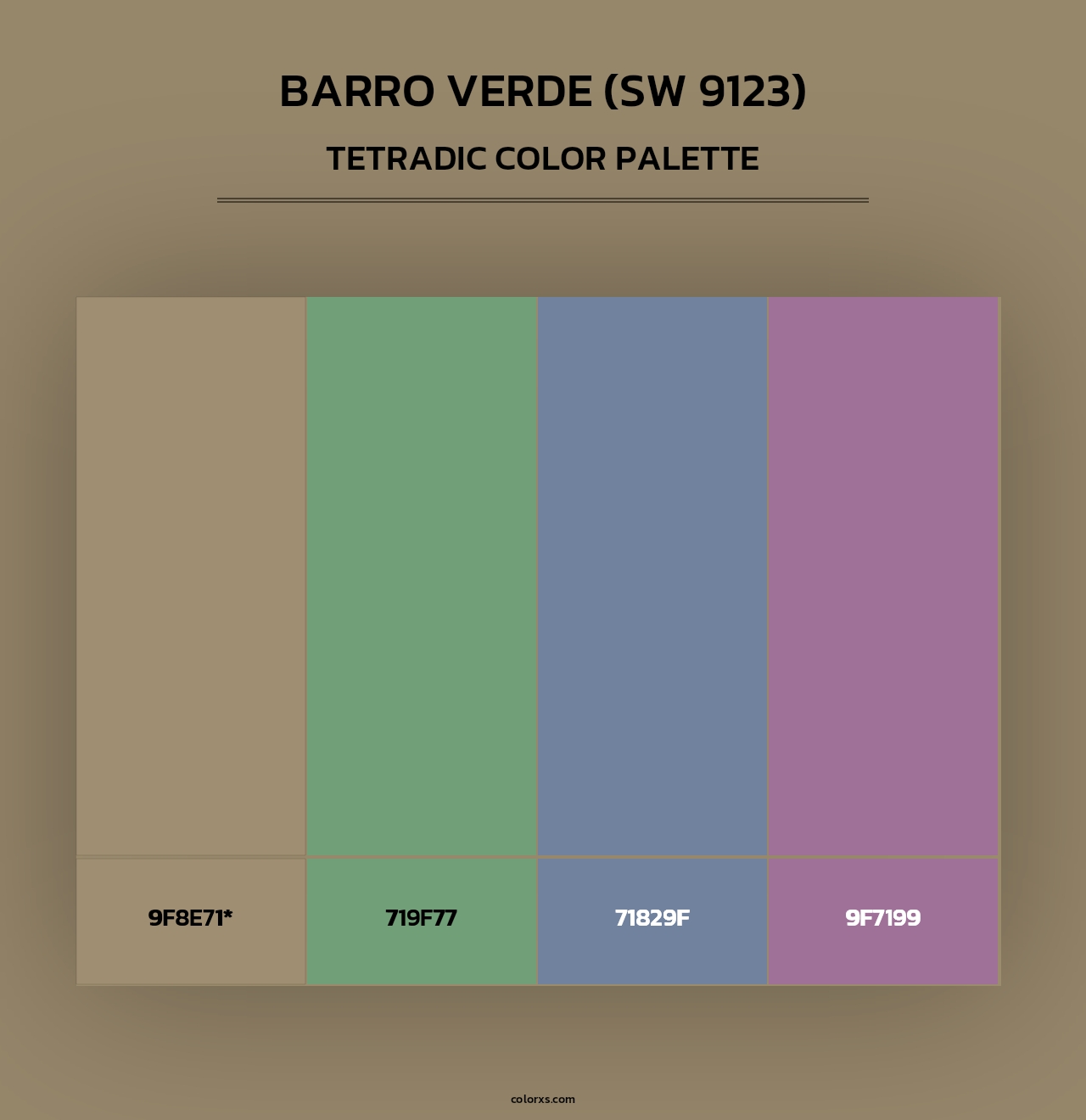 Barro Verde (SW 9123) - Tetradic Color Palette