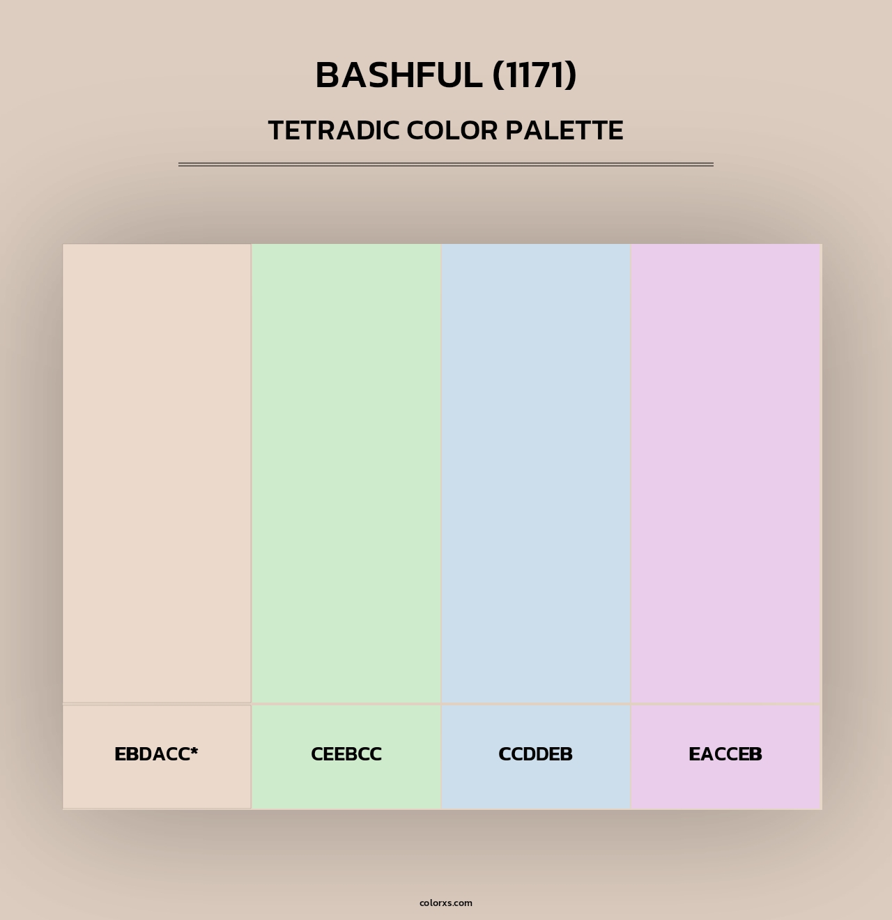 Bashful (1171) - Tetradic Color Palette