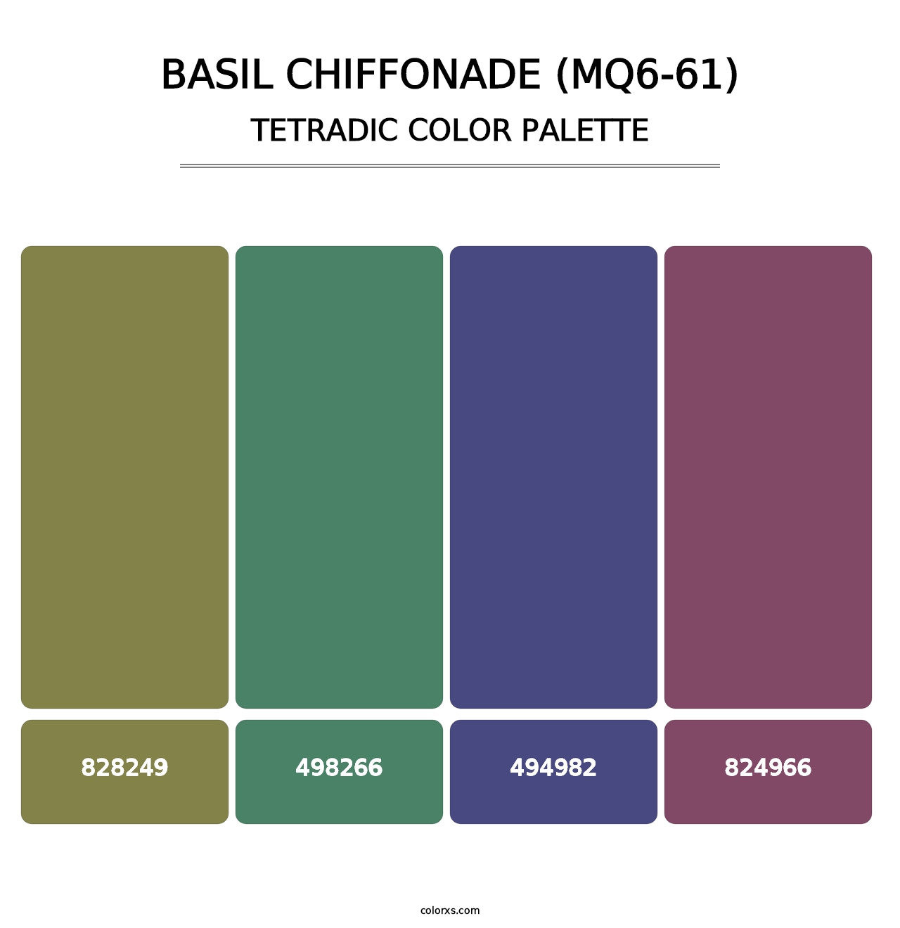 Basil Chiffonade (MQ6-61) - Tetradic Color Palette