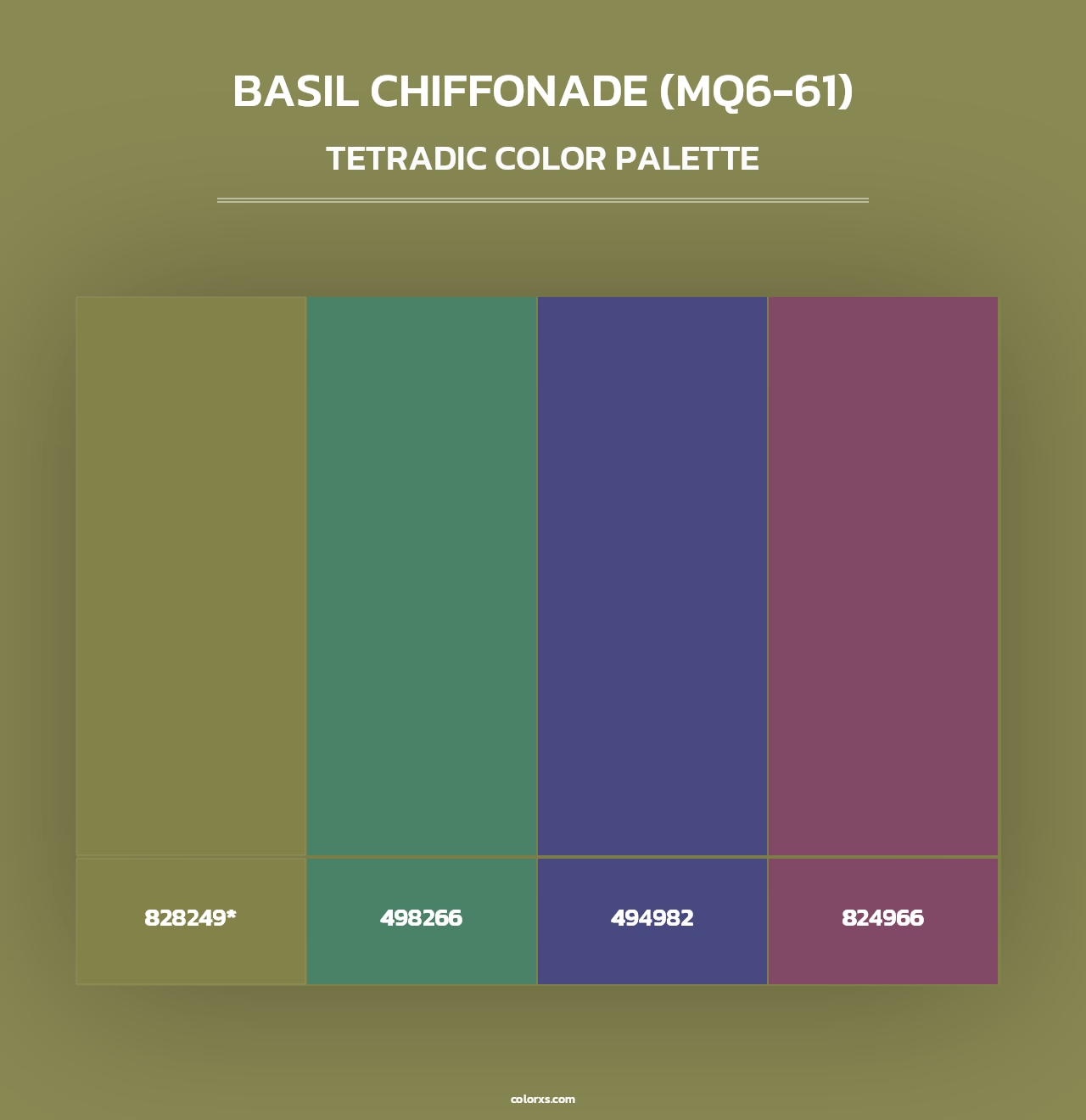 Basil Chiffonade (MQ6-61) - Tetradic Color Palette