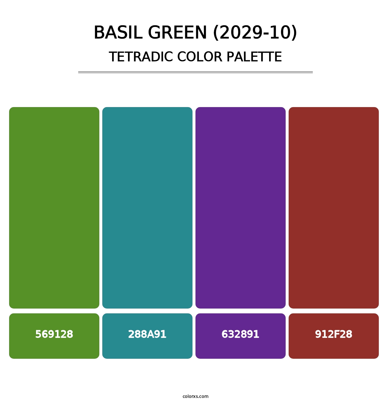 Basil Green (2029-10) - Tetradic Color Palette