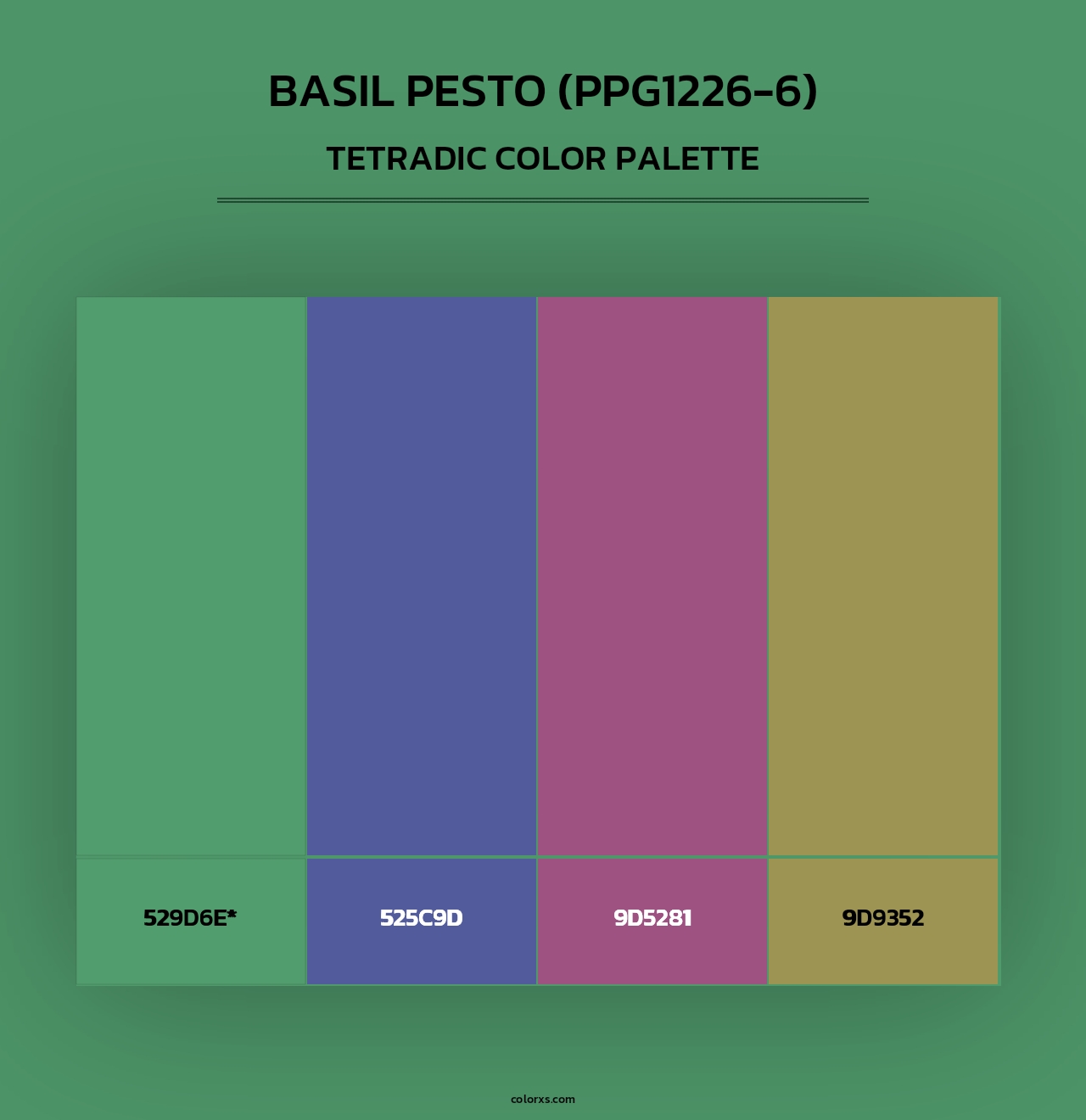 Basil Pesto (PPG1226-6) - Tetradic Color Palette
