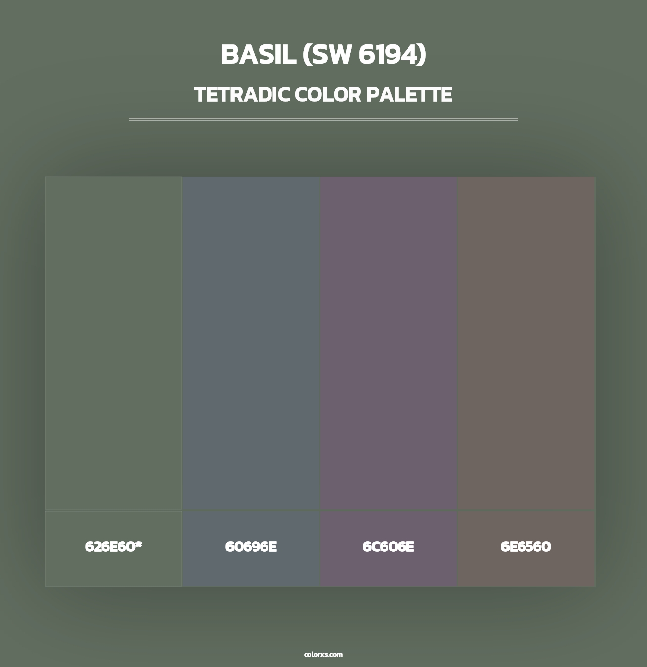 Basil (SW 6194) - Tetradic Color Palette