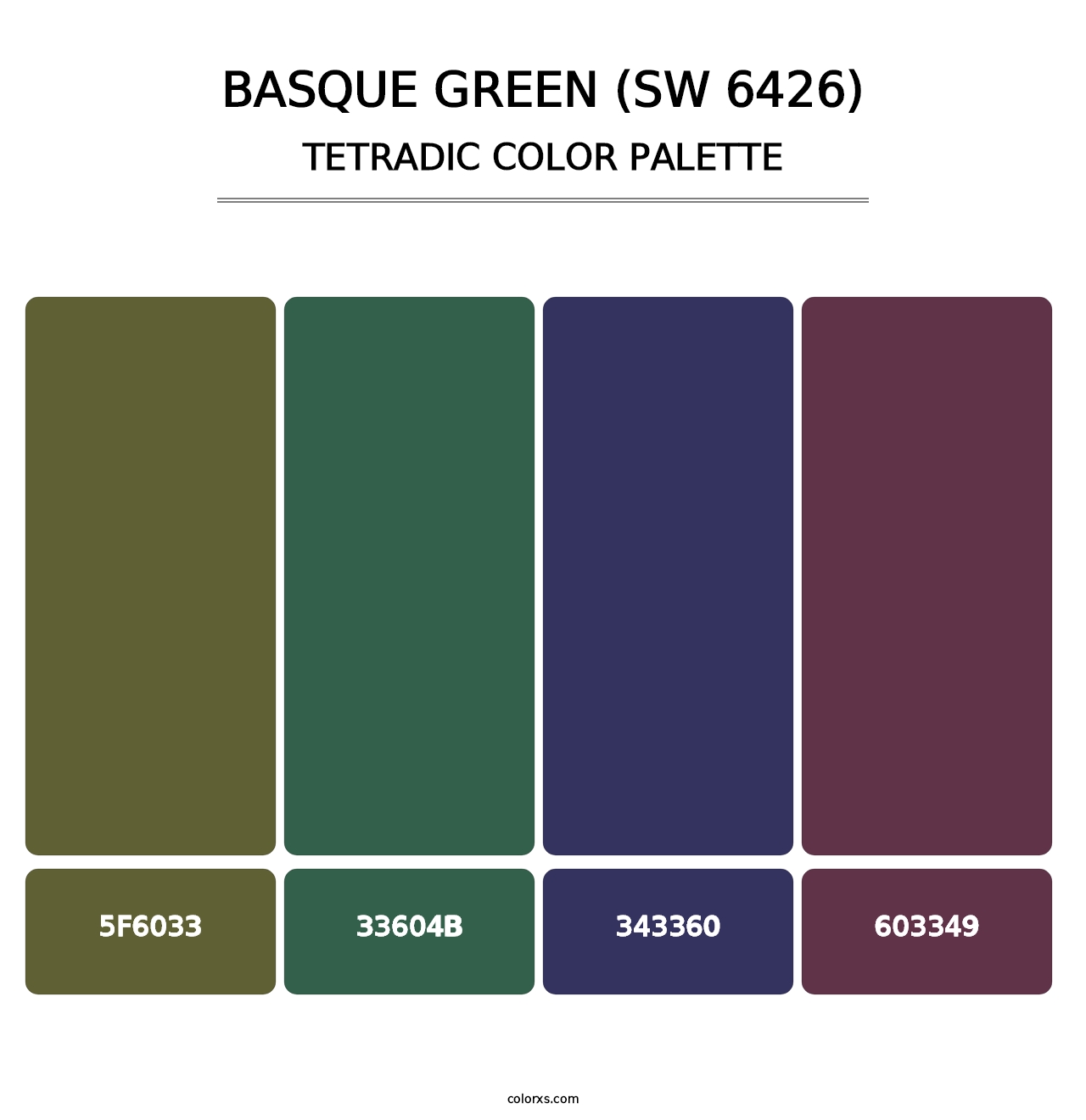 Basque Green (SW 6426) - Tetradic Color Palette
