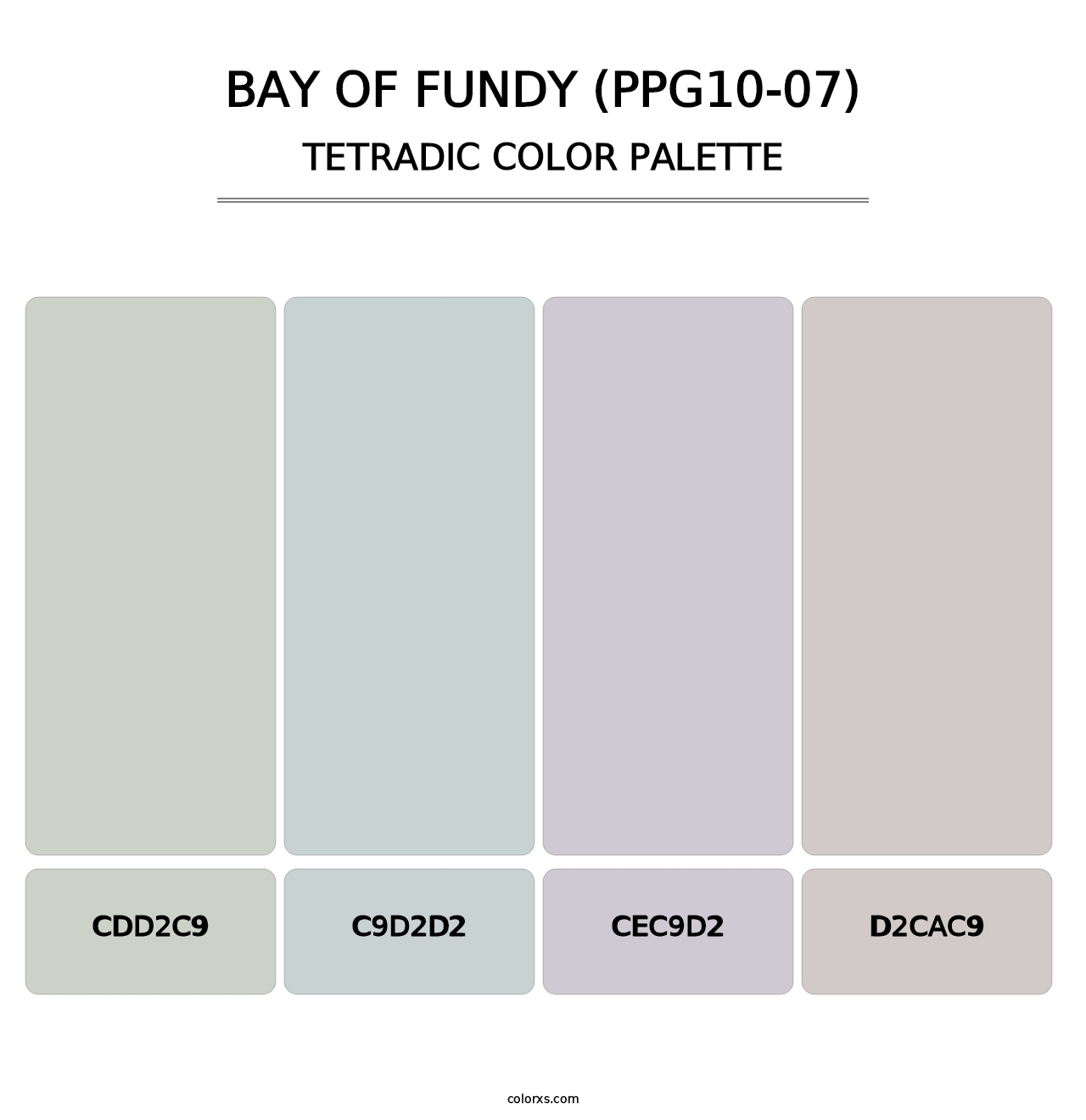 Bay Of Fundy (PPG10-07) - Tetradic Color Palette