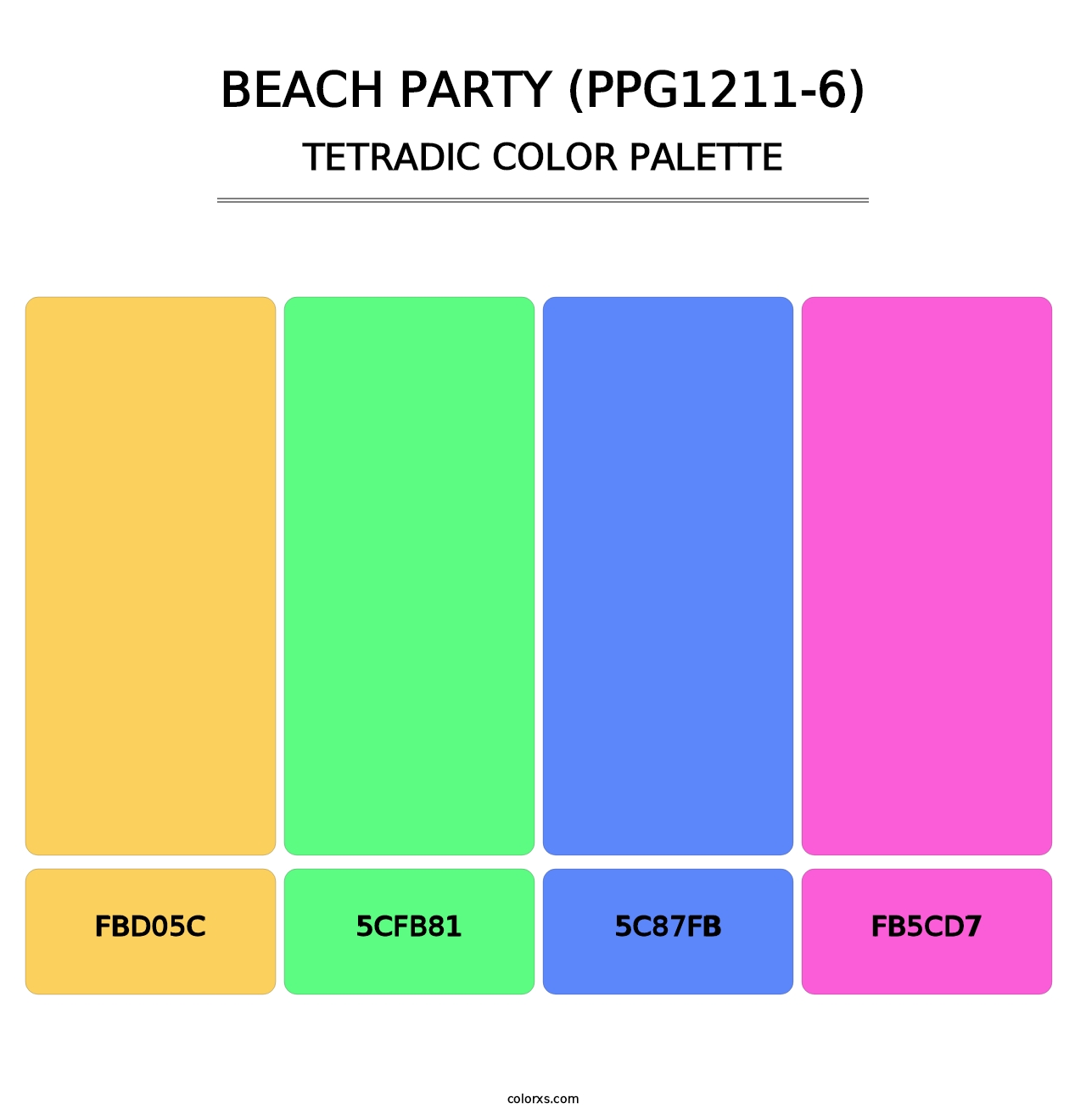 Beach Party (PPG1211-6) - Tetradic Color Palette