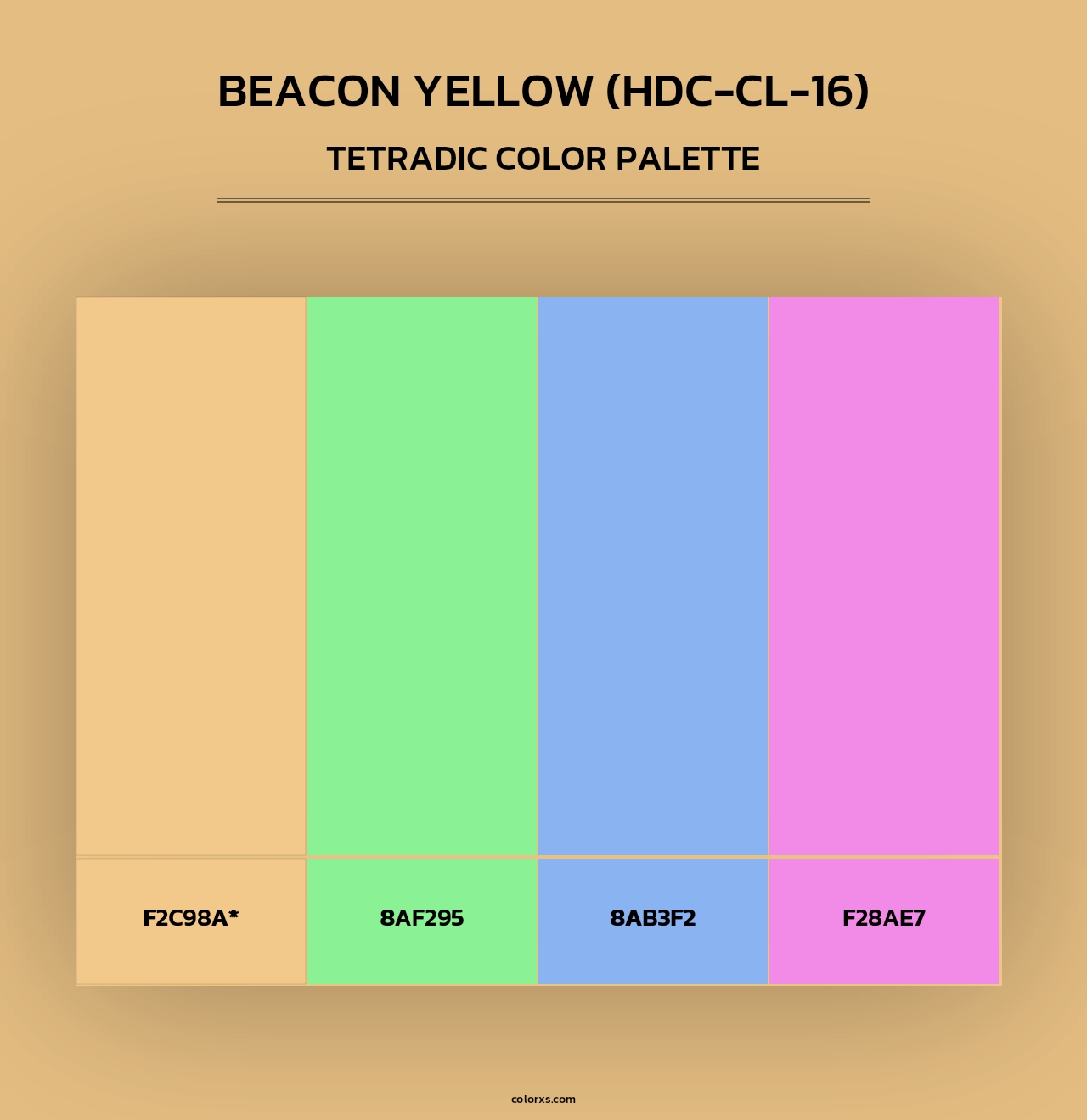 Beacon Yellow (HDC-CL-16) - Tetradic Color Palette